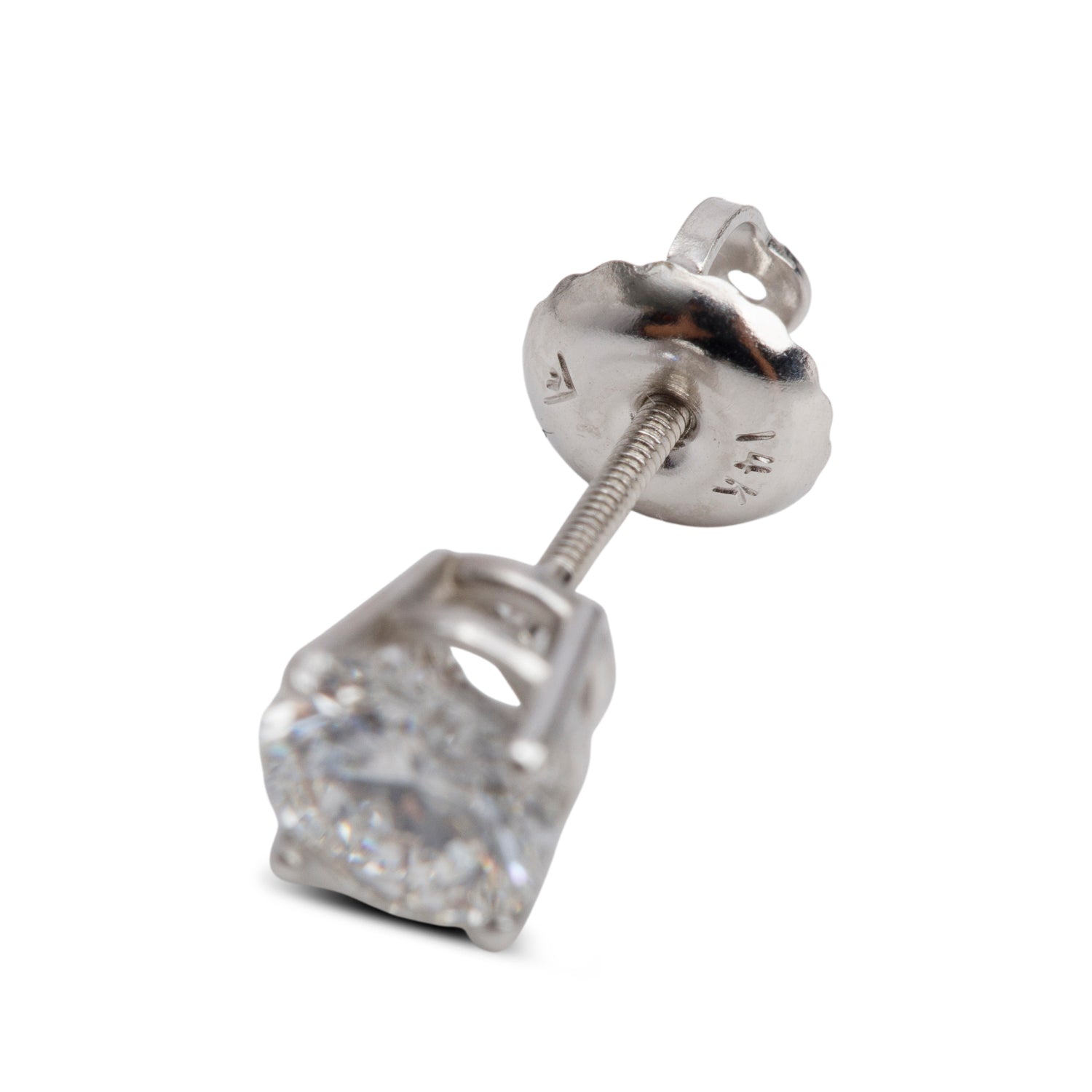14k White Gold 1.00 tcw. Diamond Stud Earrings
