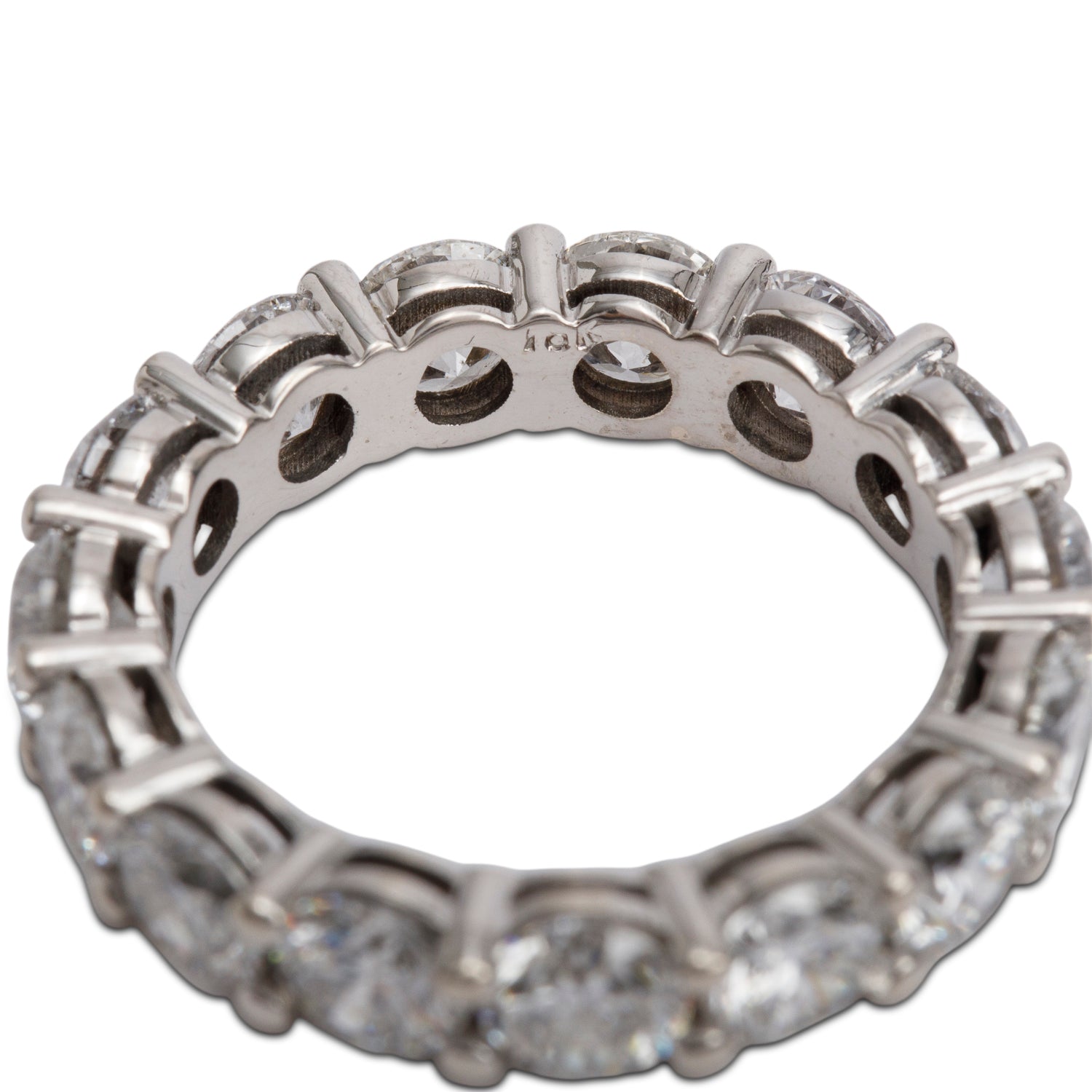 18k White Gold 4.50 tcw. Diamond Eternity Band Ring, Size 6