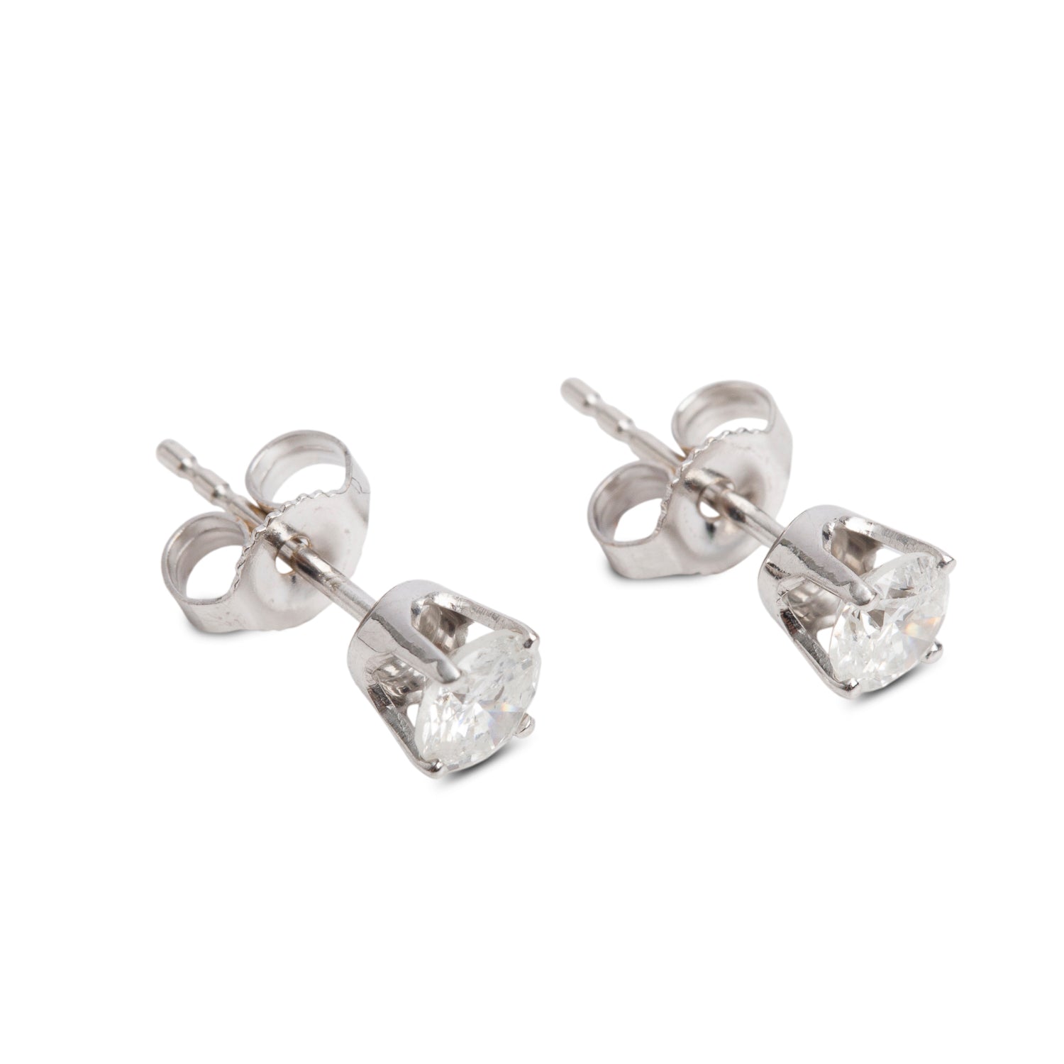 10k White Gold 0.58 tcw. Diamond Stud Earrings