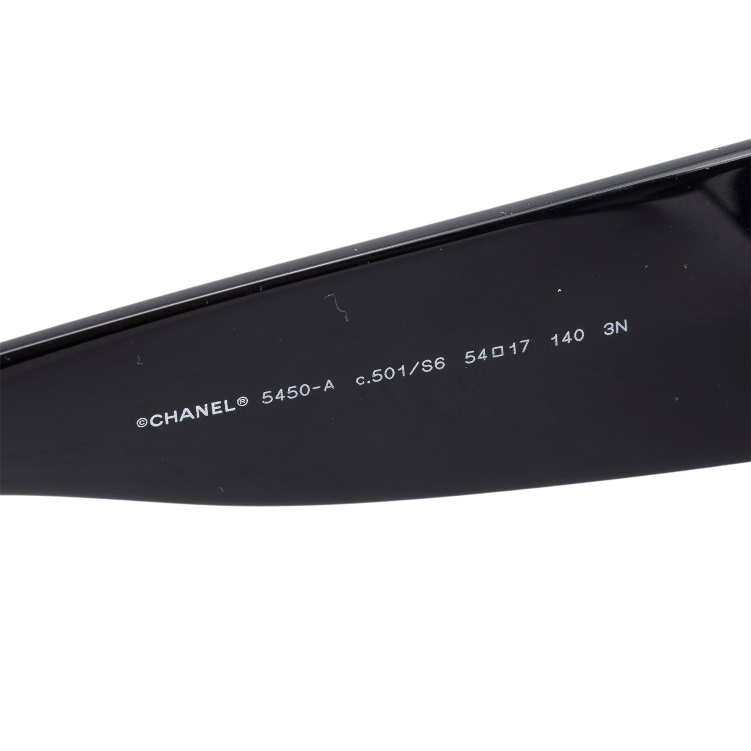 Chanel 5450-A Black Acetate Embroidered CC Square Sunglasses w/ Case