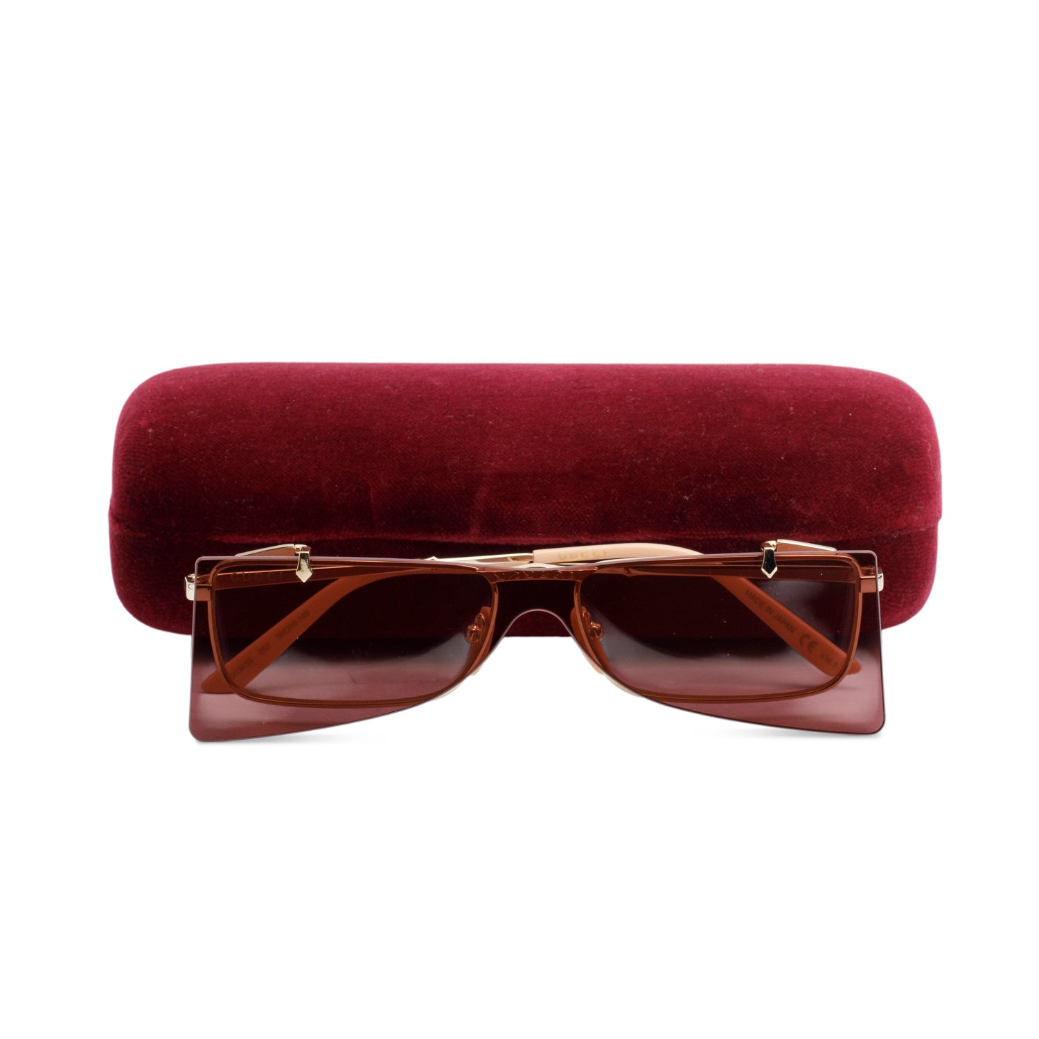 Gucci GG0363S Pink Rectangle Flip Up Sunglasses w/ Case