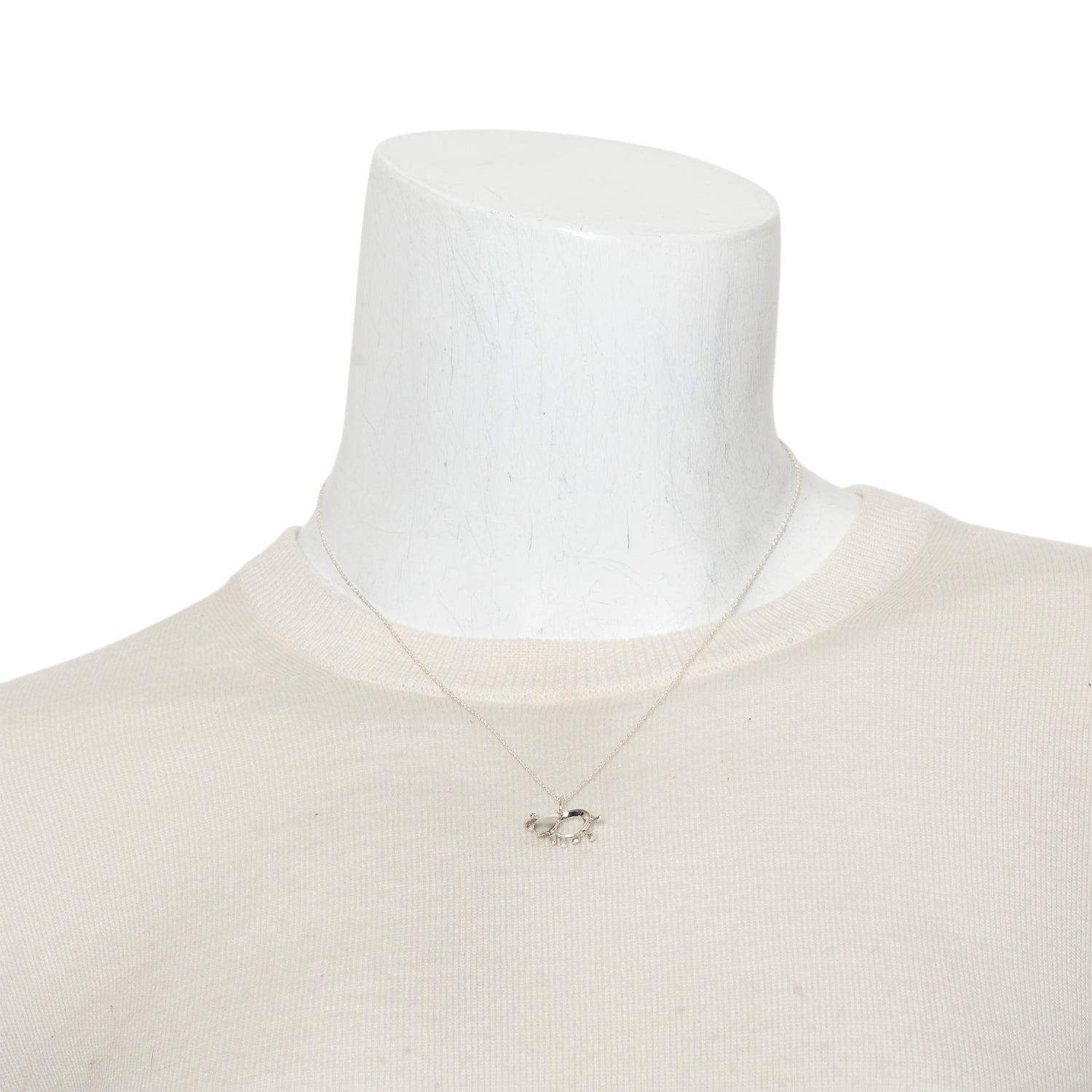 Tiffany & Co. Sterling Silver Tsavorite Save the Wild Elephant Pendant Necklace