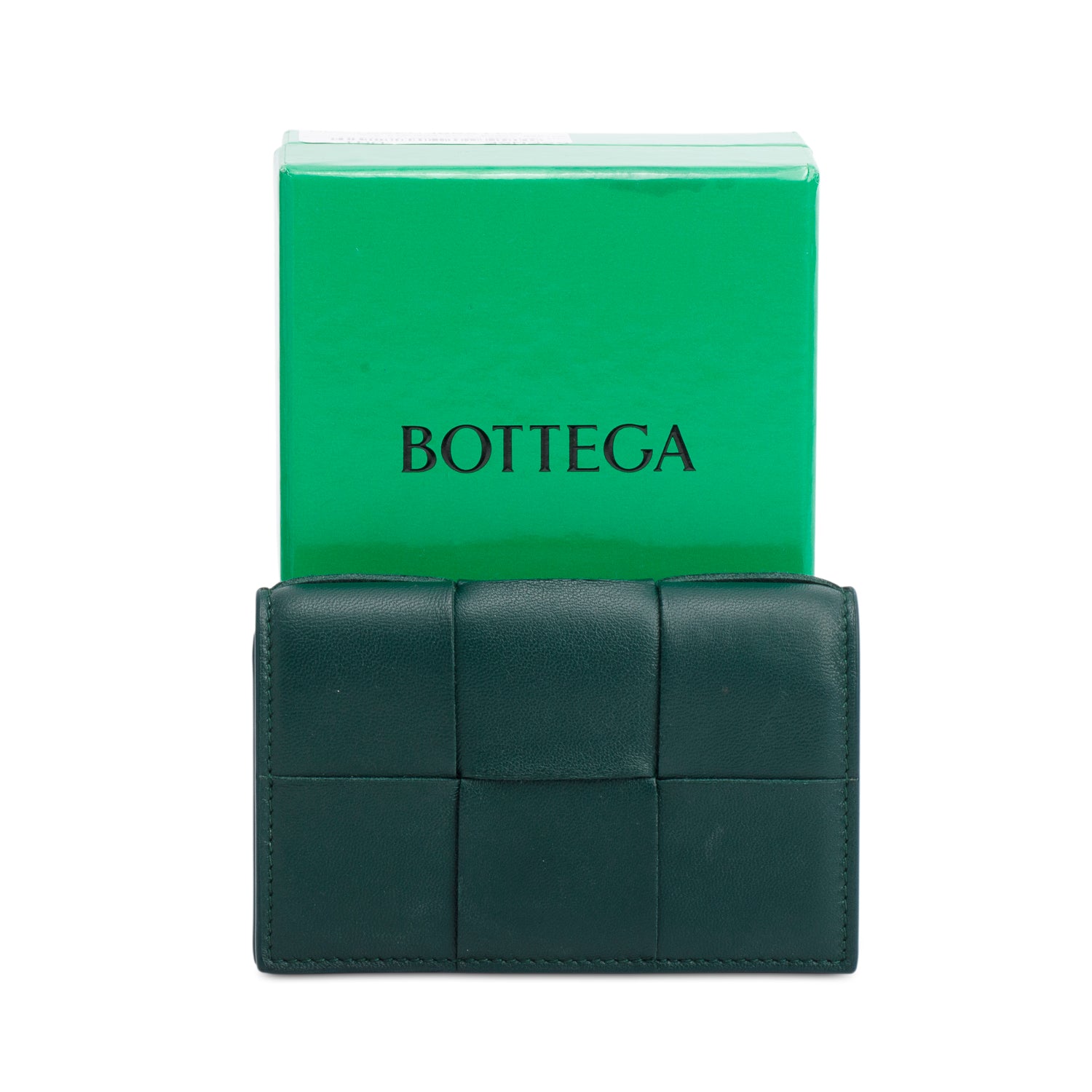 Bottega Veneta Green Nappa Leather Cassette Business Card Case w/ Box