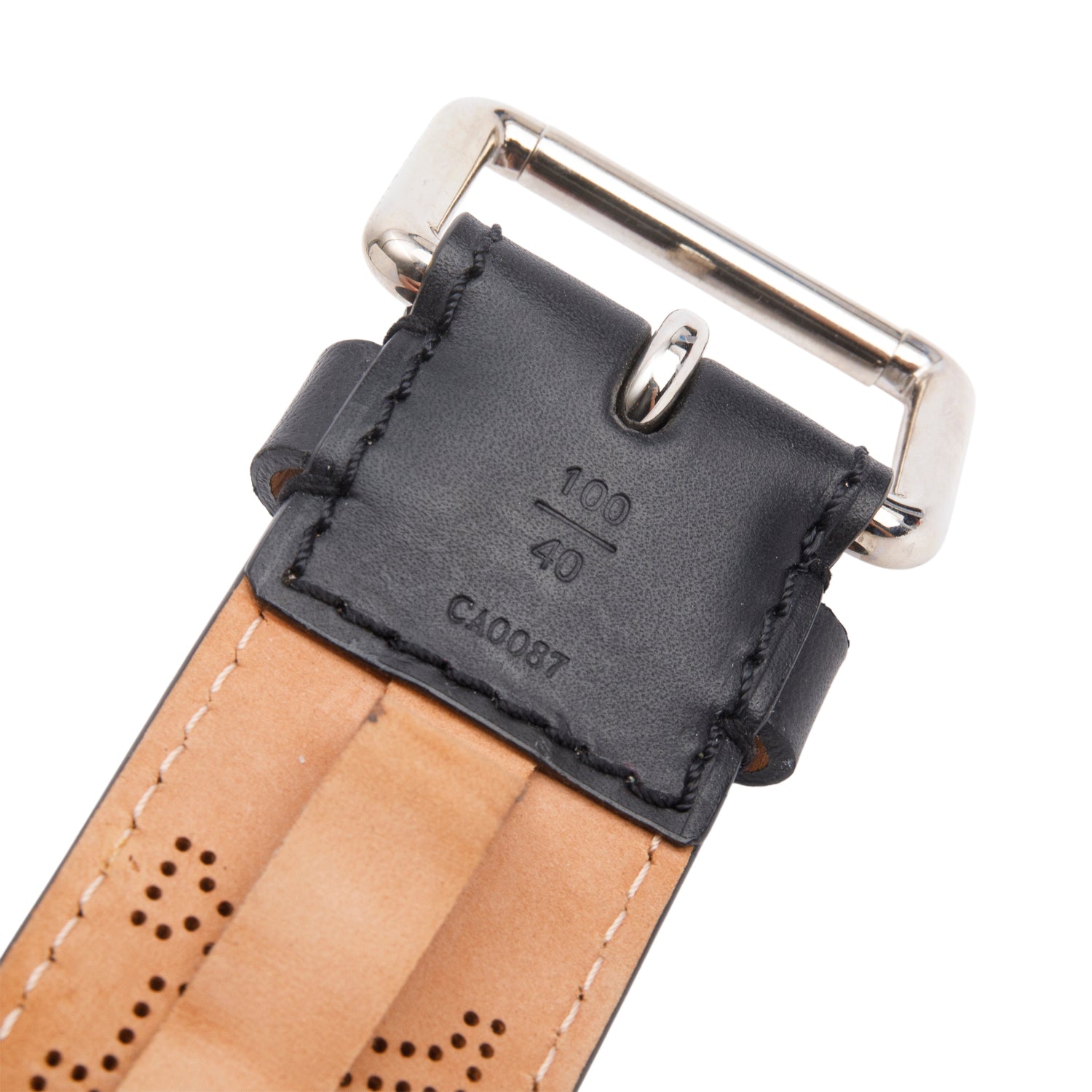 Louis Vuitton Black Mahina Leather Perforated Belt 100 40