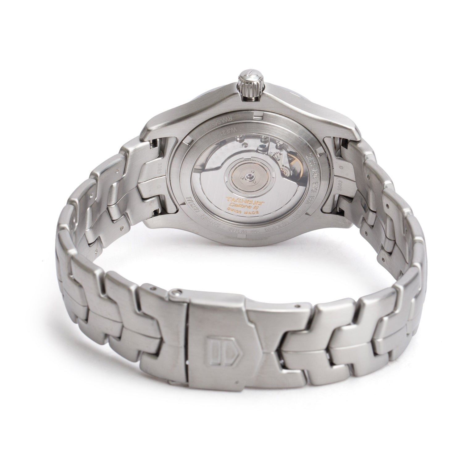 Tag Heuer Stainless Steel Link Calibre 6 39 MM Automatic Watch WJF211A w/ Papers