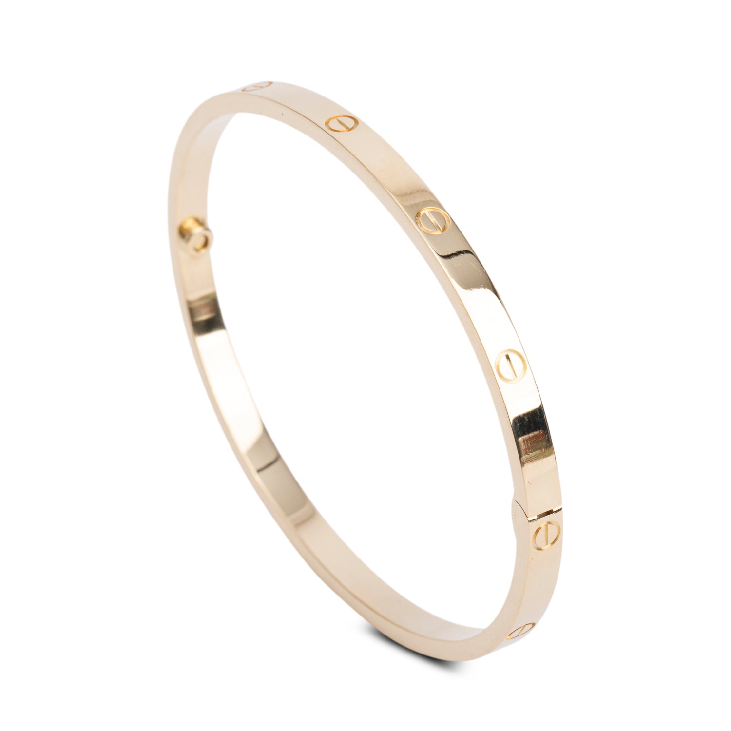 Cartier 18k Yellow Gold 3.65 MM Love Bracelet, Small Model, Size 17