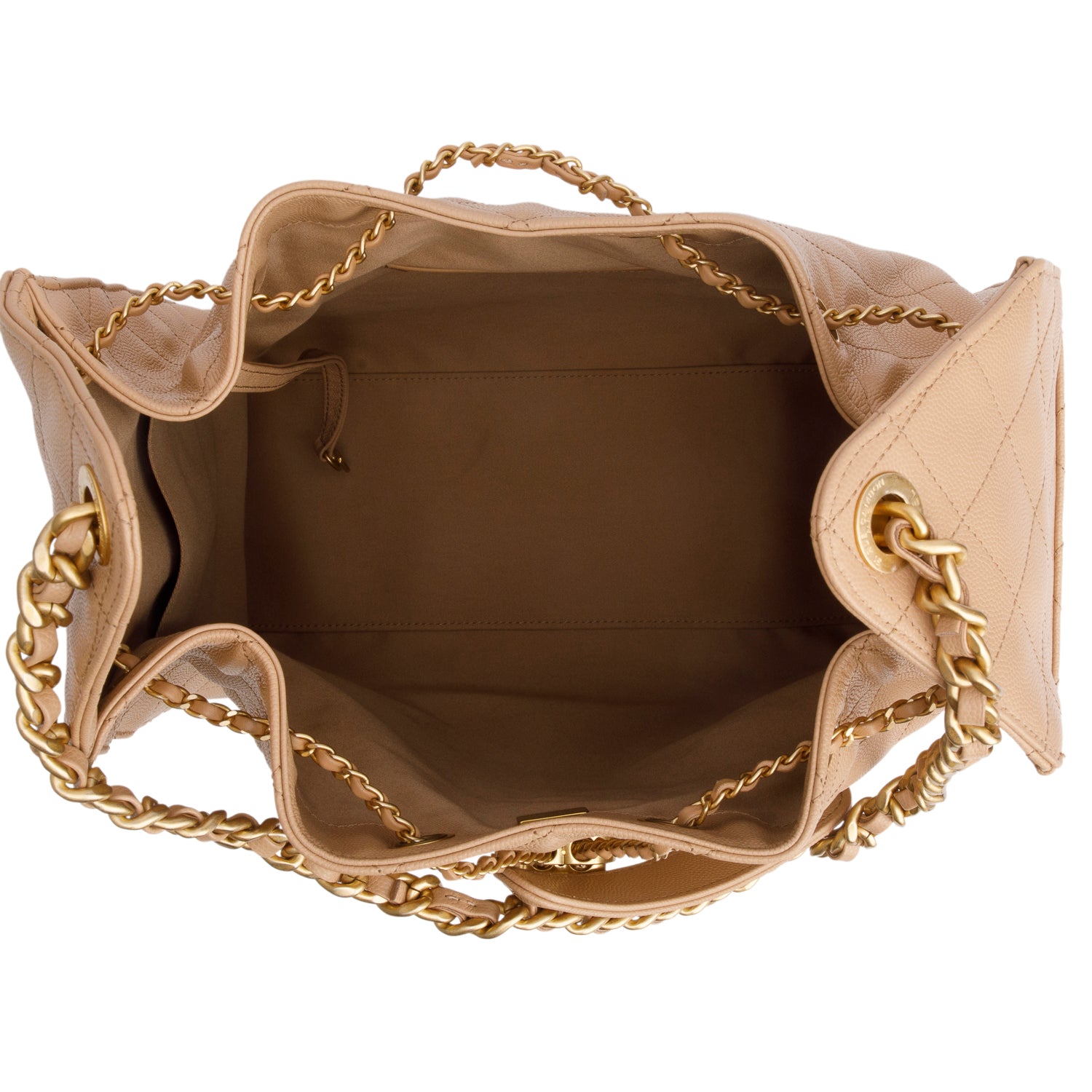Chanel 2025 Beige Caviar Quilted Medium 25 Handbag w/ Box & Receipt