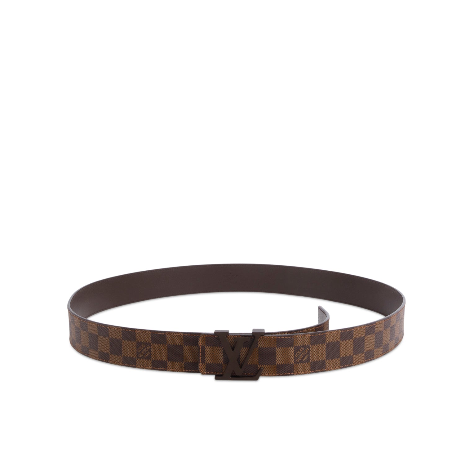 Louis Vuitton Damier Ebene Canvas LV Initiales 40 MM Belt, Size 120 48