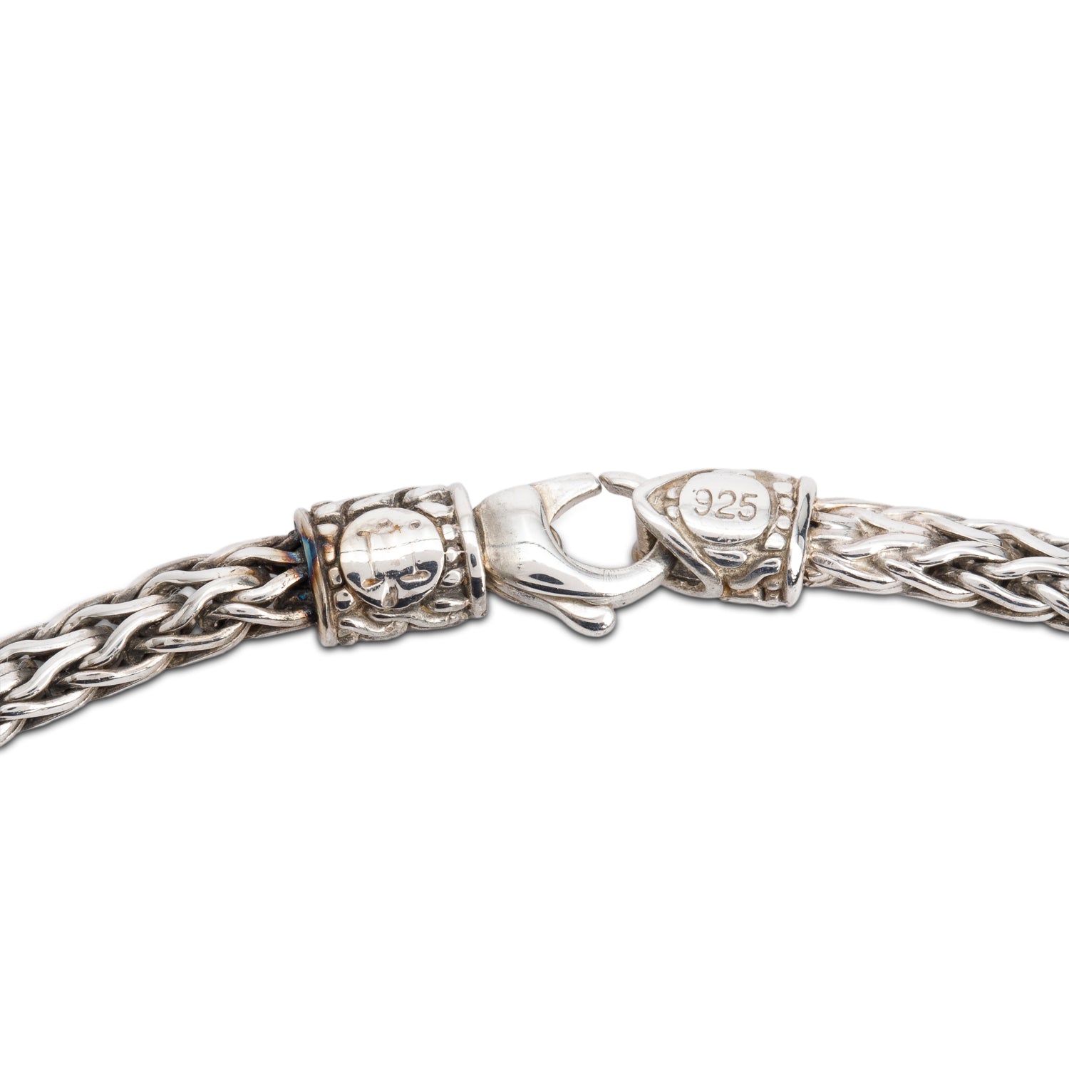 John Hardy Sterling Silver Diamond Classic Chain Pillow Pendant Necklace