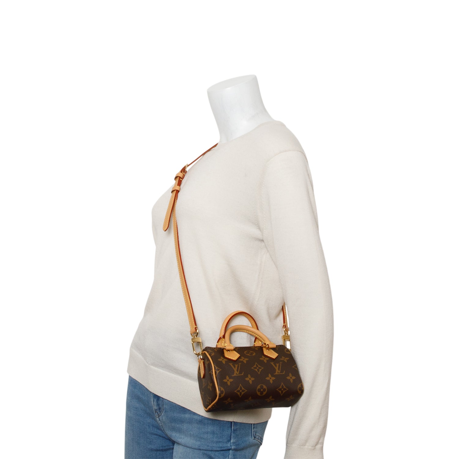 Louis Vuitton 2024 Monogram Nano Speedy Bandouliere w/ Box, Receipt & Strap