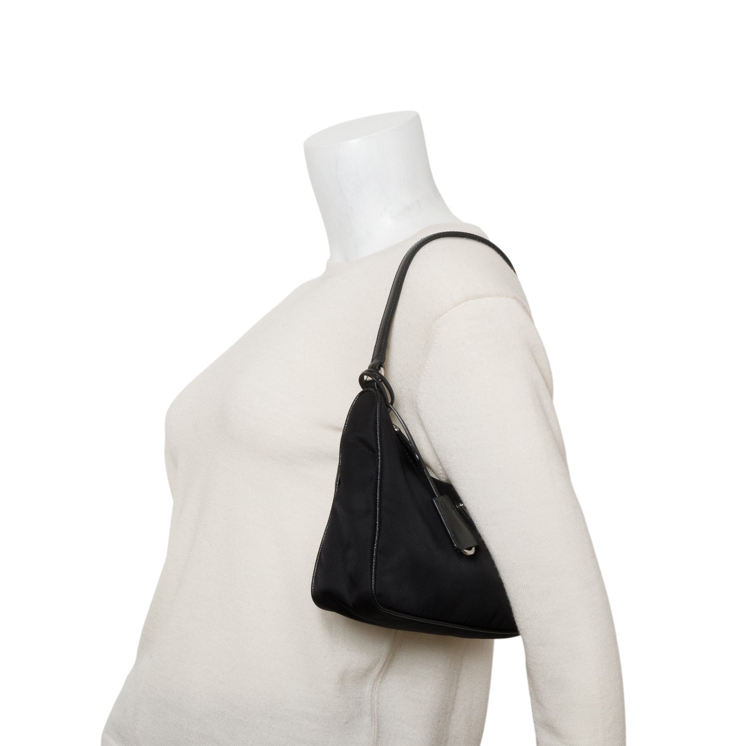 Prada 2024 Black Re-Edition 2005 Re-Nylon and Saffiano Mini Bag w/ Box & Receipt