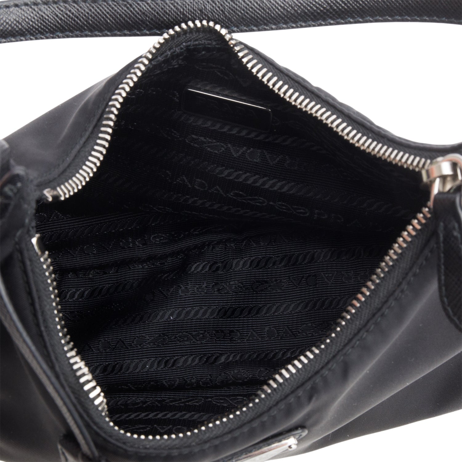 Prada 2024 Black Re-Edition 2005 Re-Nylon and Saffiano Mini Bag w/ Box & Receipt
