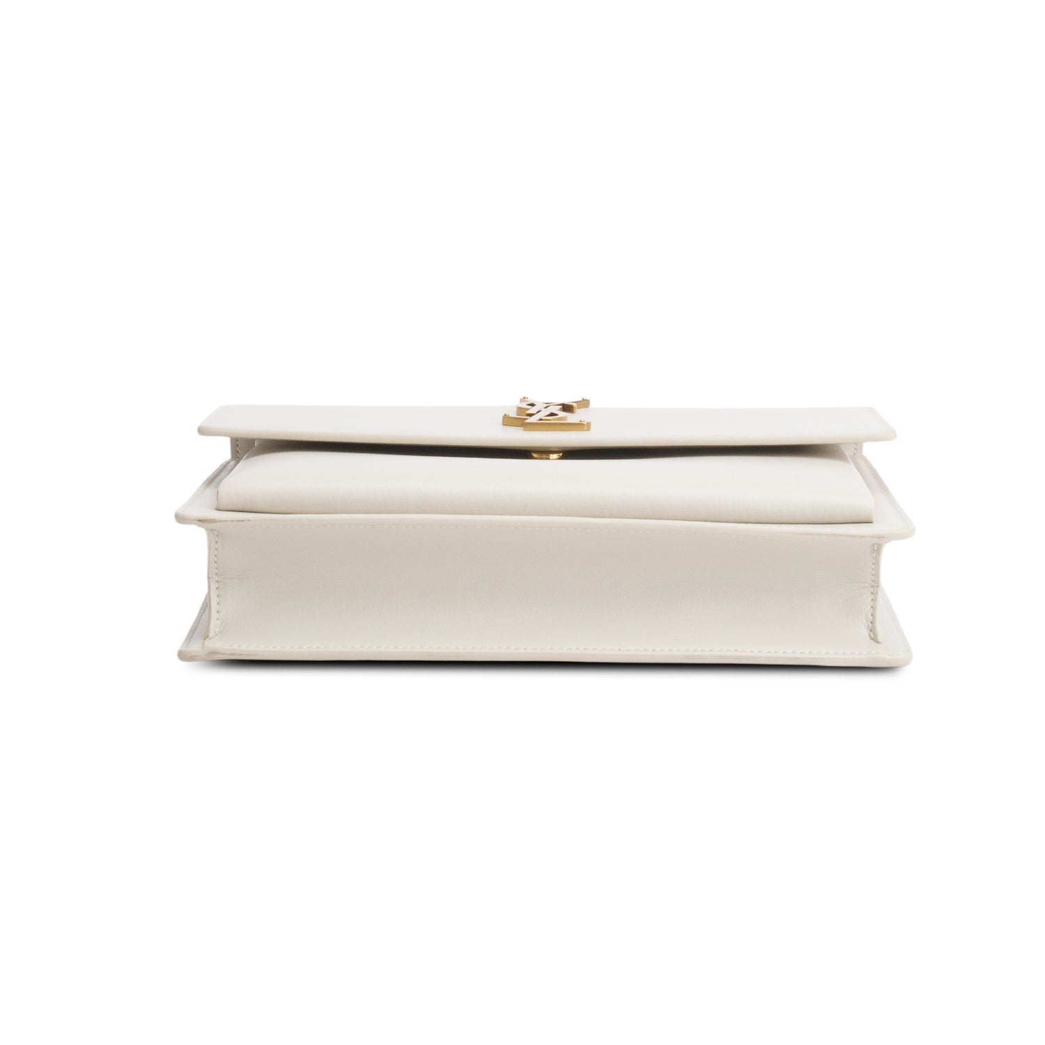 Saint Laurent 2021 Cream Smooth Calfskin Medium Monogram Sunset Satchel