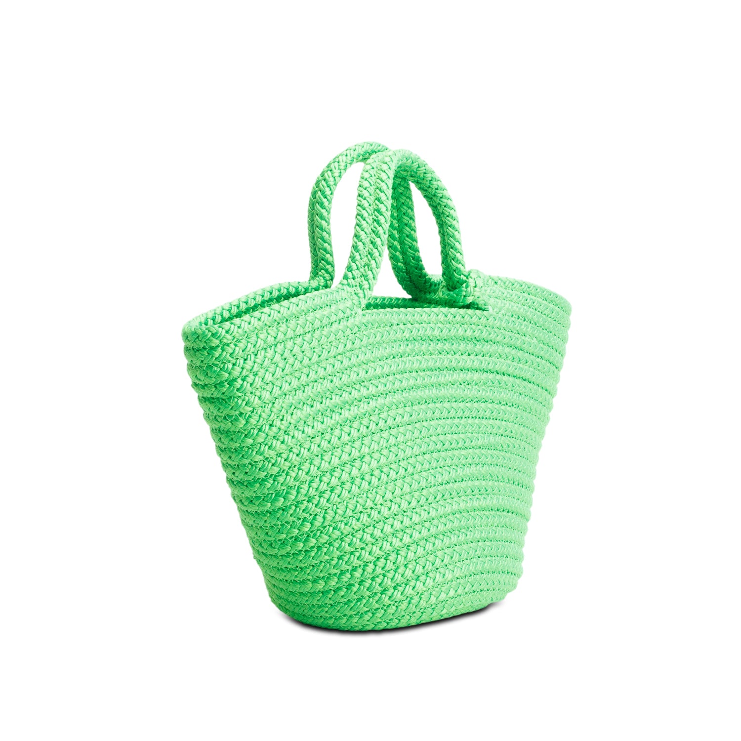 Balenciaga Green Lambskin Woven Small Ibiza Basket w/ Strap