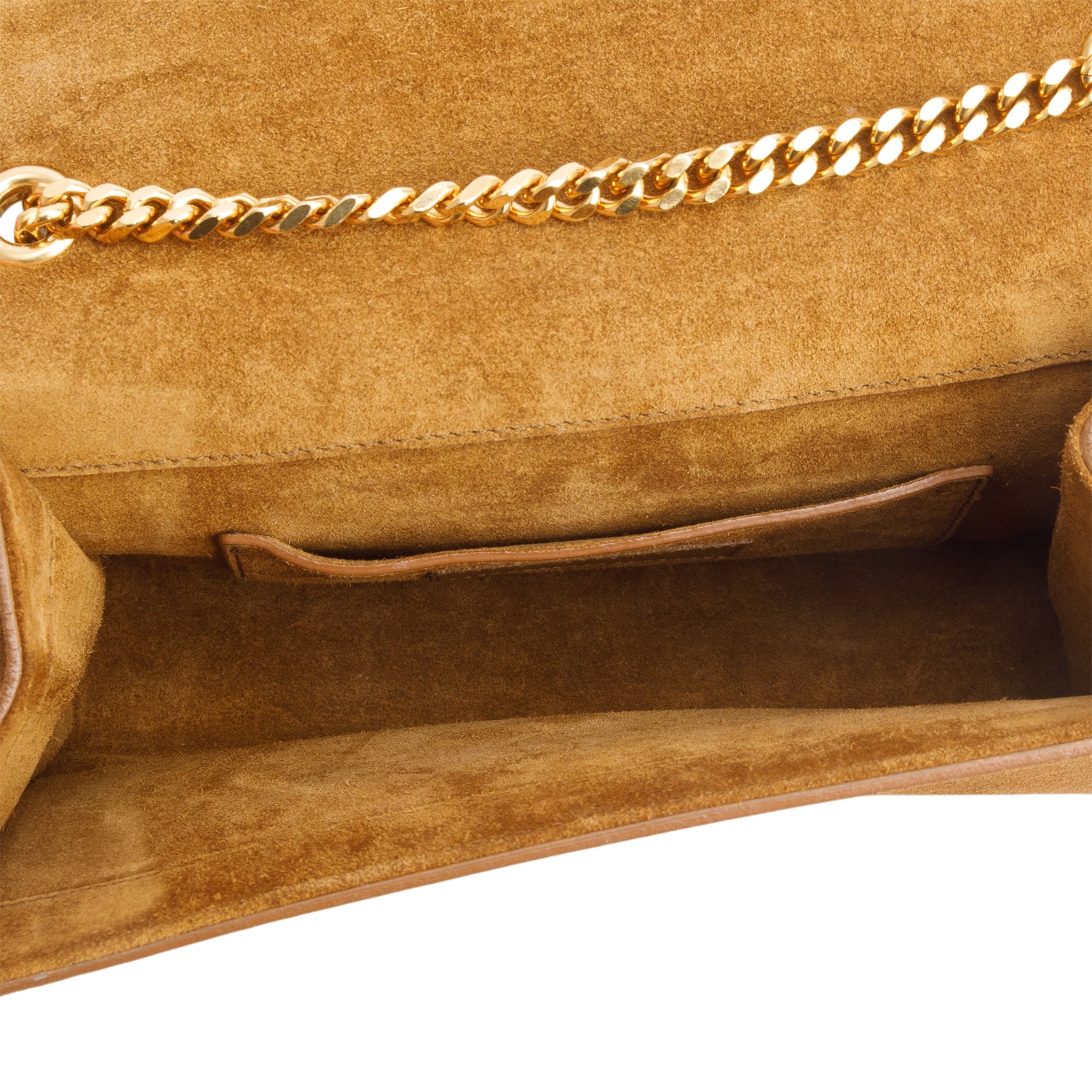 Saint Laurent Brown Suede Fringe Baby Monogram Satchel