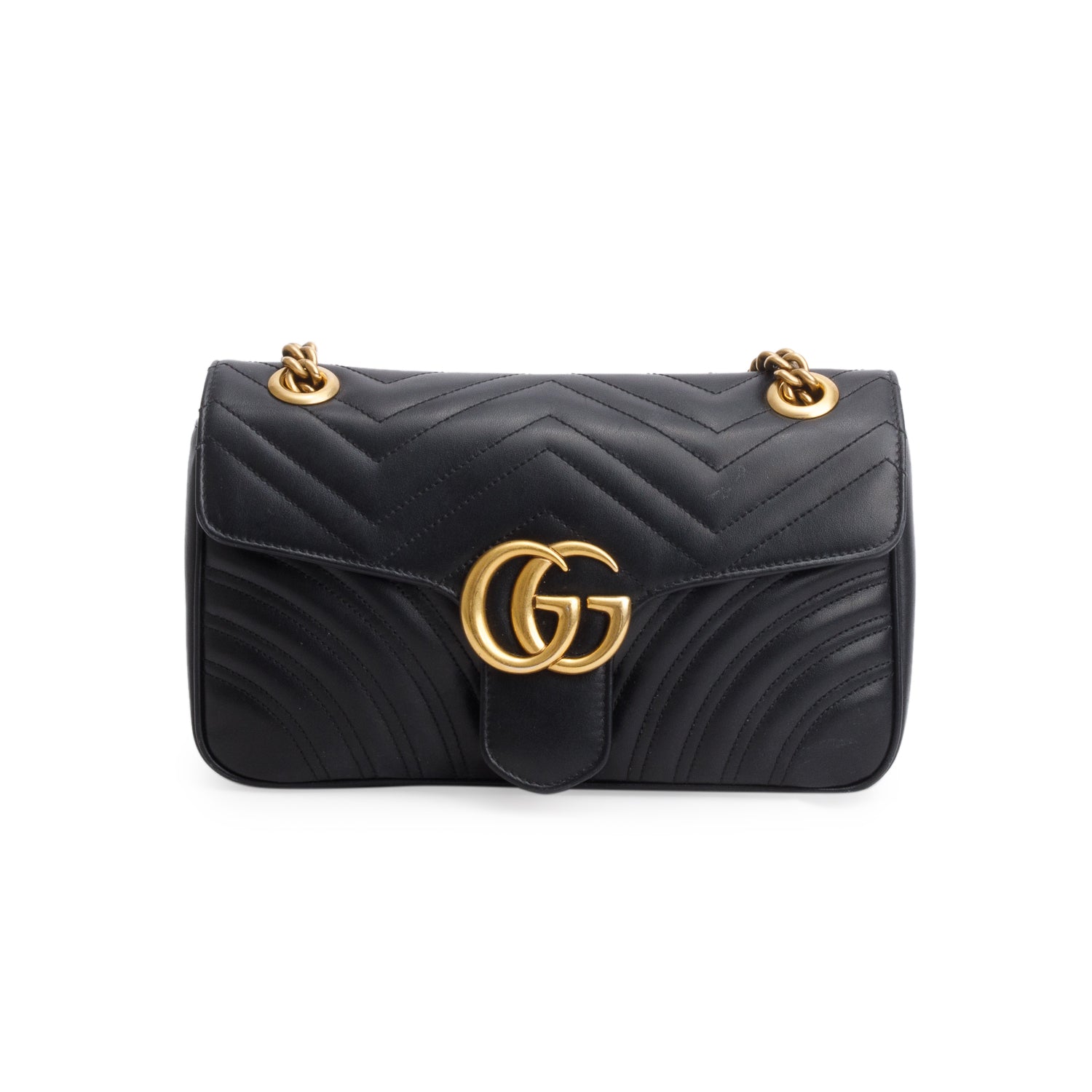 Gucci Black GG Marmont Matelasse Small Shoulder Bag w/ Box