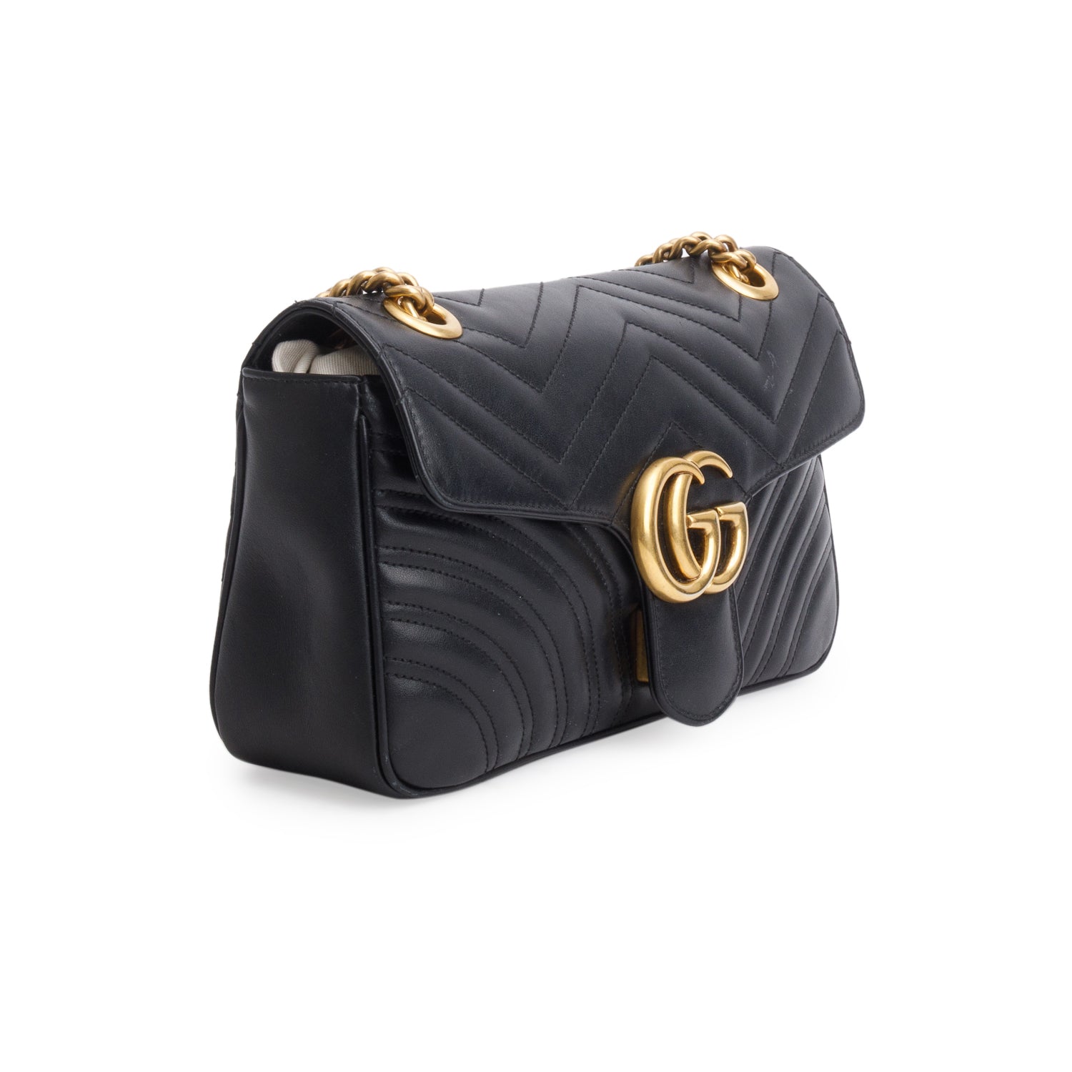 Gucci Black GG Marmont Matelasse Small Shoulder Bag w/ Box