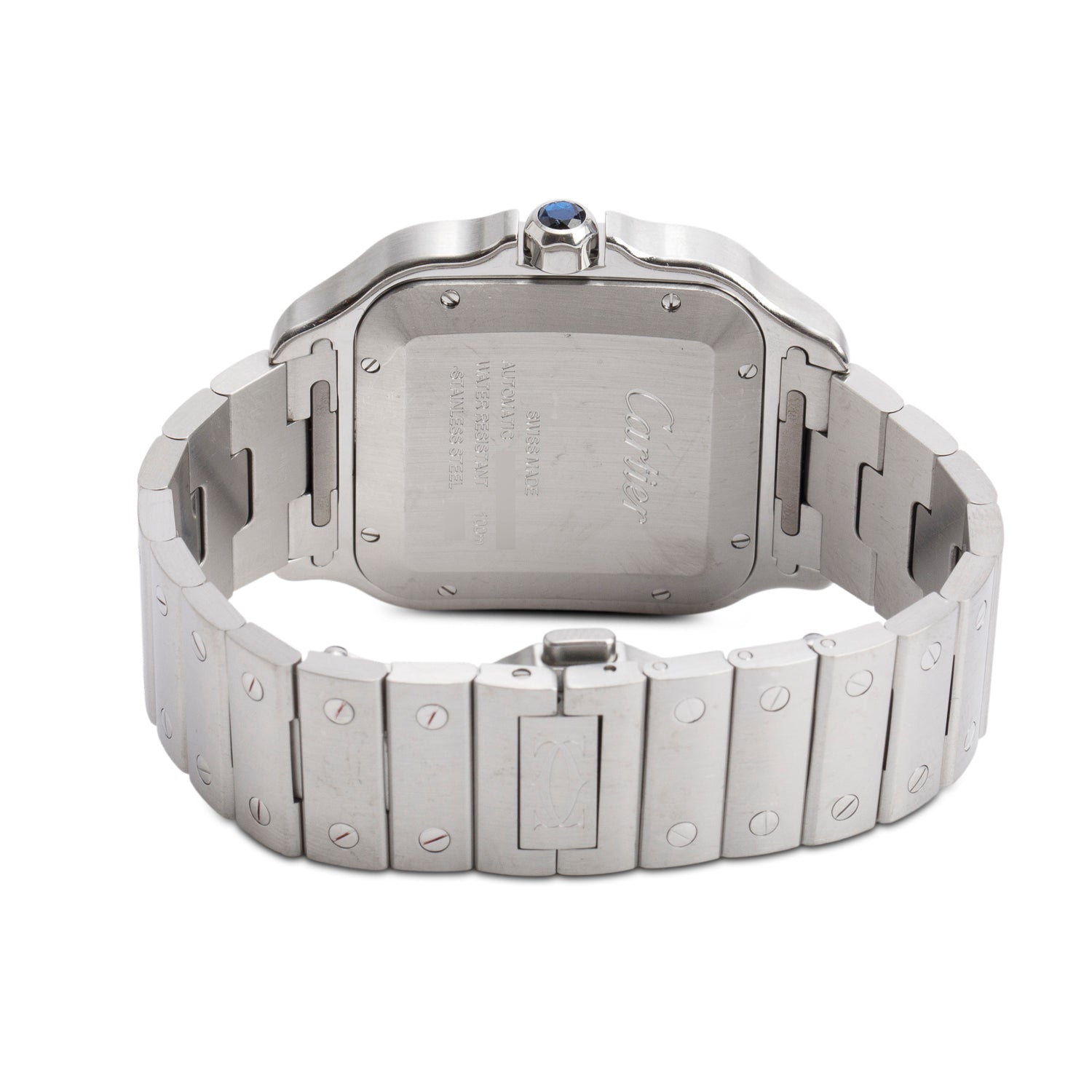 Cartier 2024 Stainless Steel Santos de Cartier Automatic Watch, Large Model Brown Dial 4072 w/ Papers