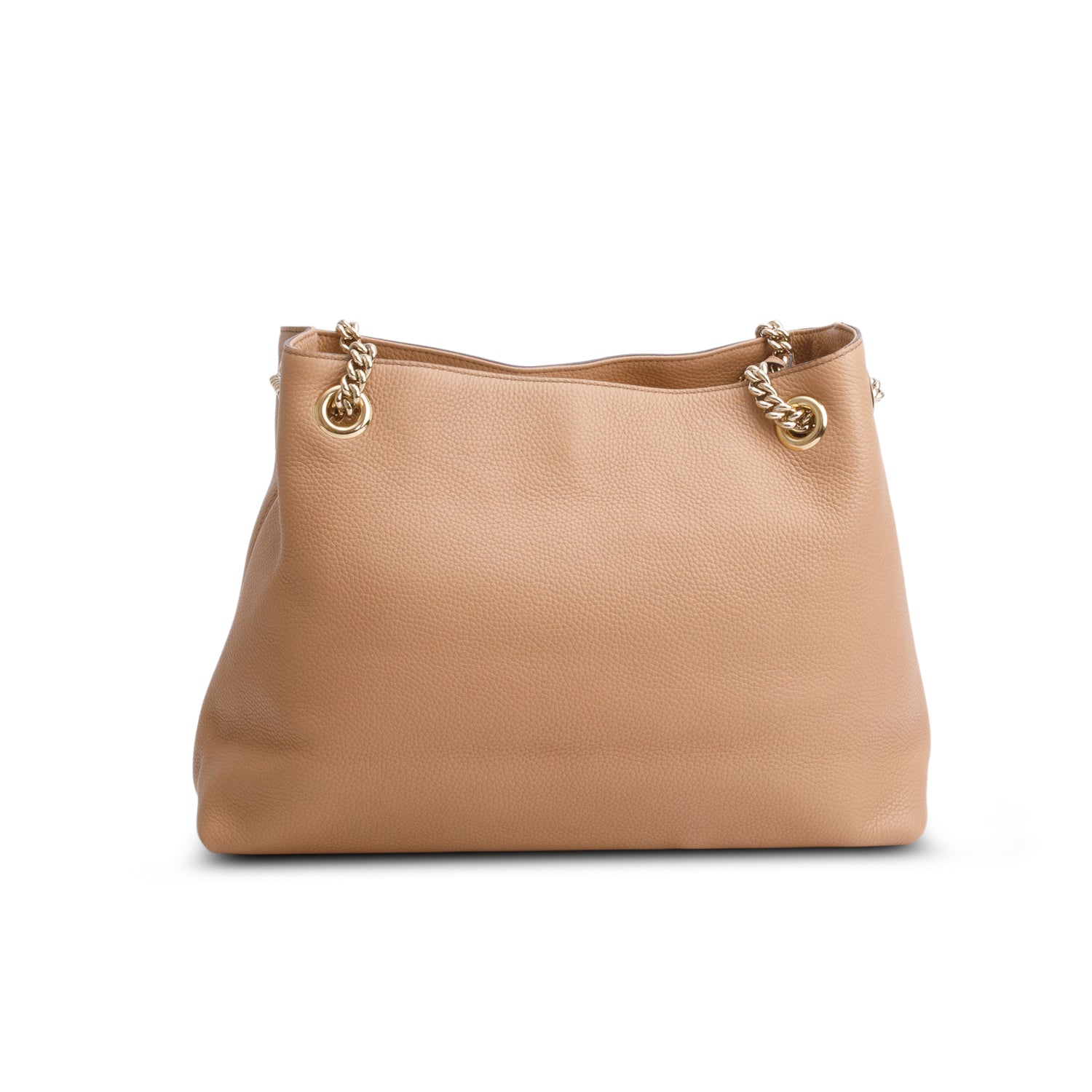 Gucci Brown Pebbled Calfskin Medium Soho Chain Shoulder Bag