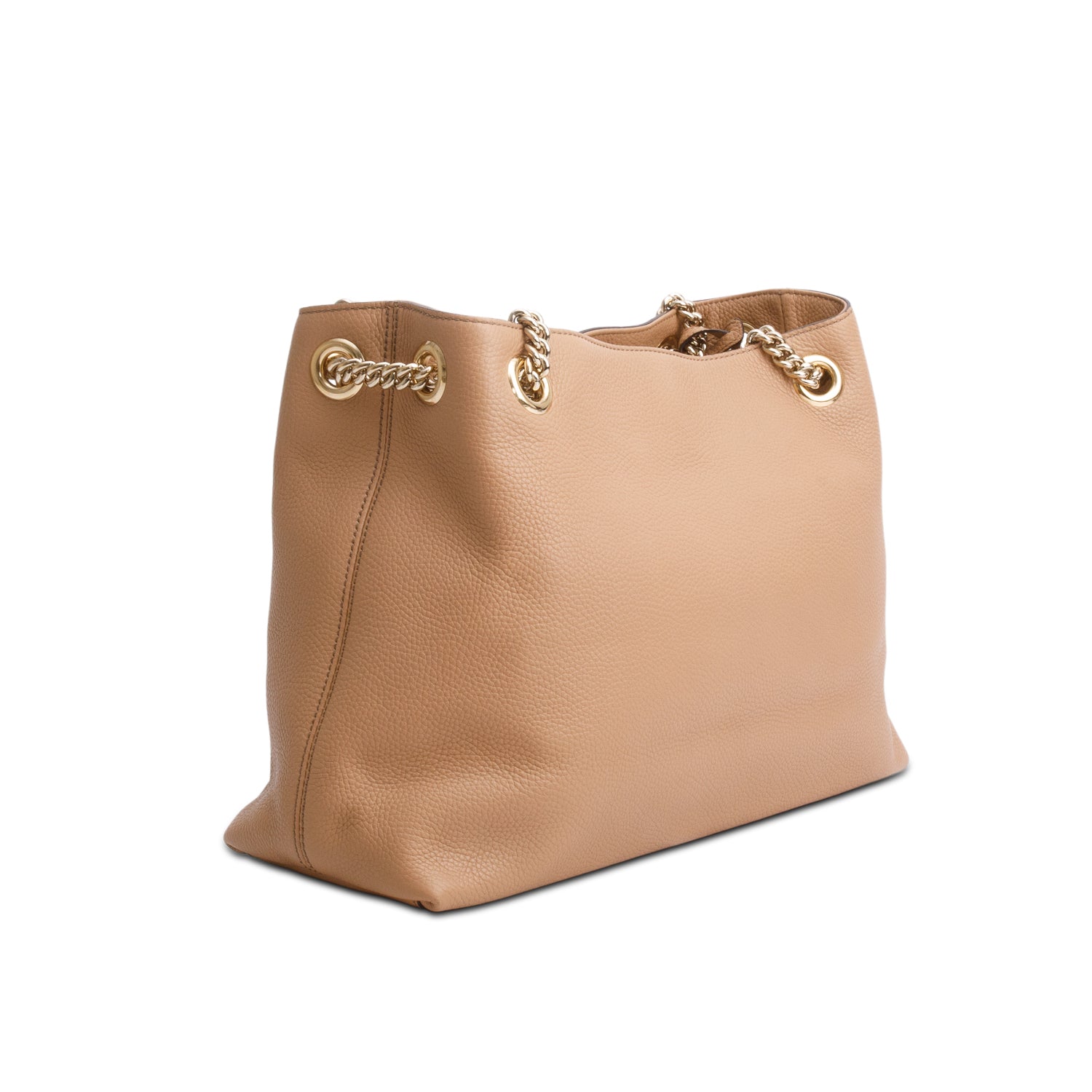 Gucci Brown Pebbled Calfskin Medium Soho Chain Shoulder Bag