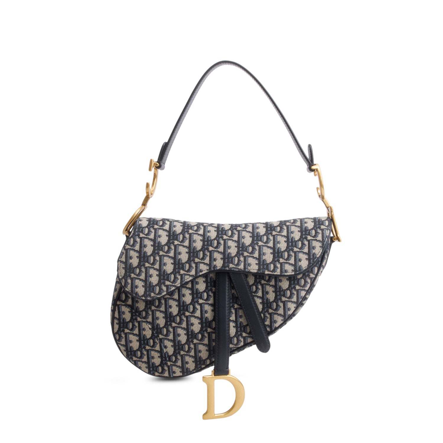 Christian Dior 2022 Oblique Medium Saddle Bag w/ Strap