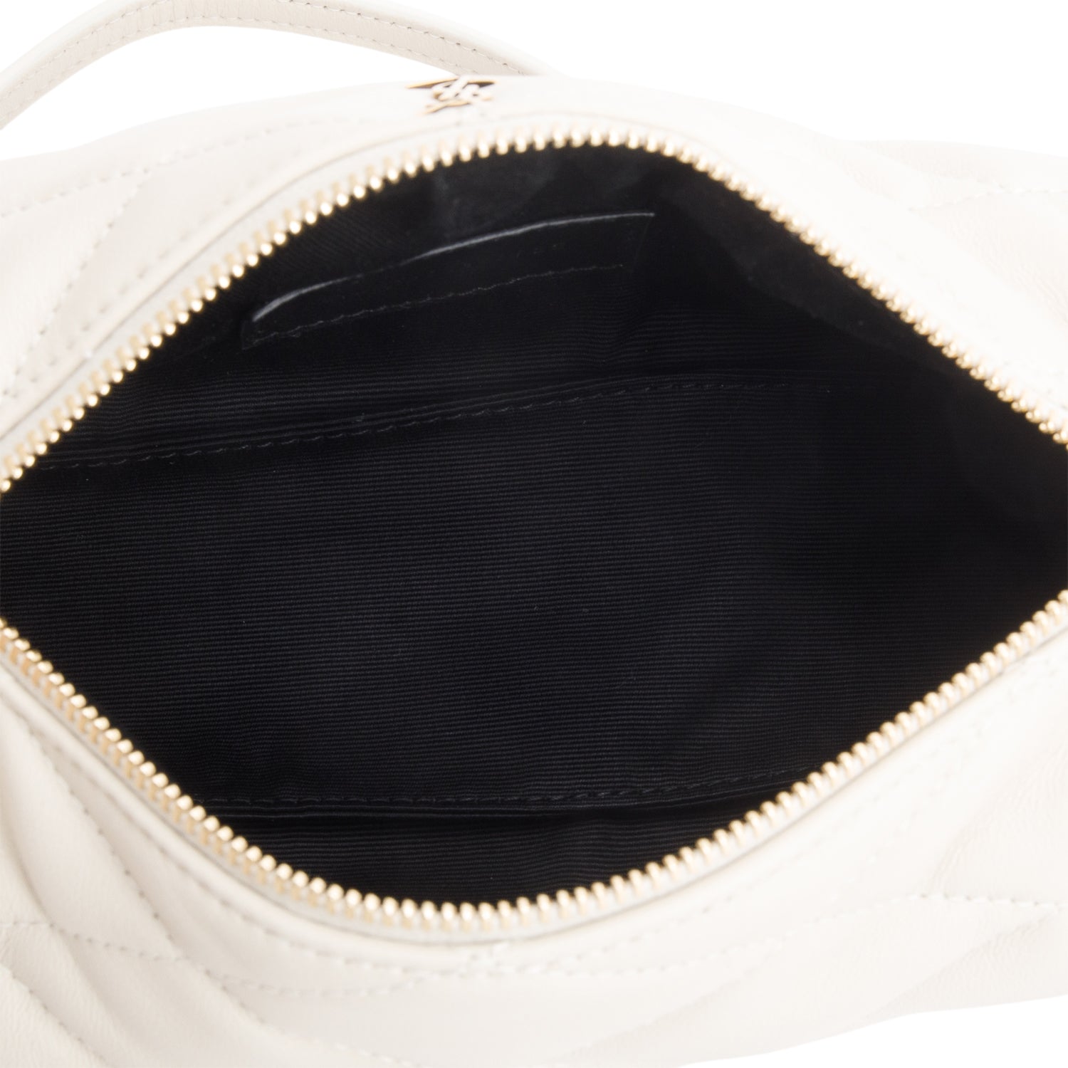 Saint Laurent 2022 Ivory Quilted Lambskin Leather Mini Sade Tube Bag
