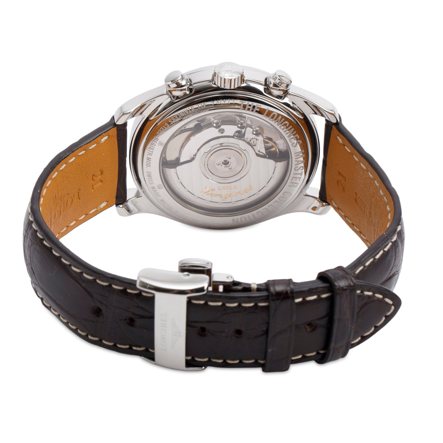 Longines Stainless Steel Master Collection 40 MM Chronograph Automatic Watch Silver Dial w/ Box & Papers