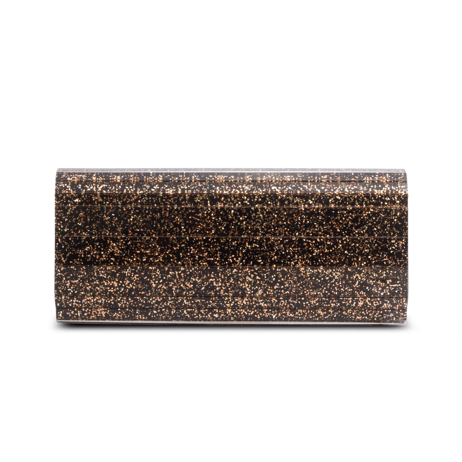 Jimmy Choo Black Acrylic Glitter Sweetie Clutch w/ Box & Chain
