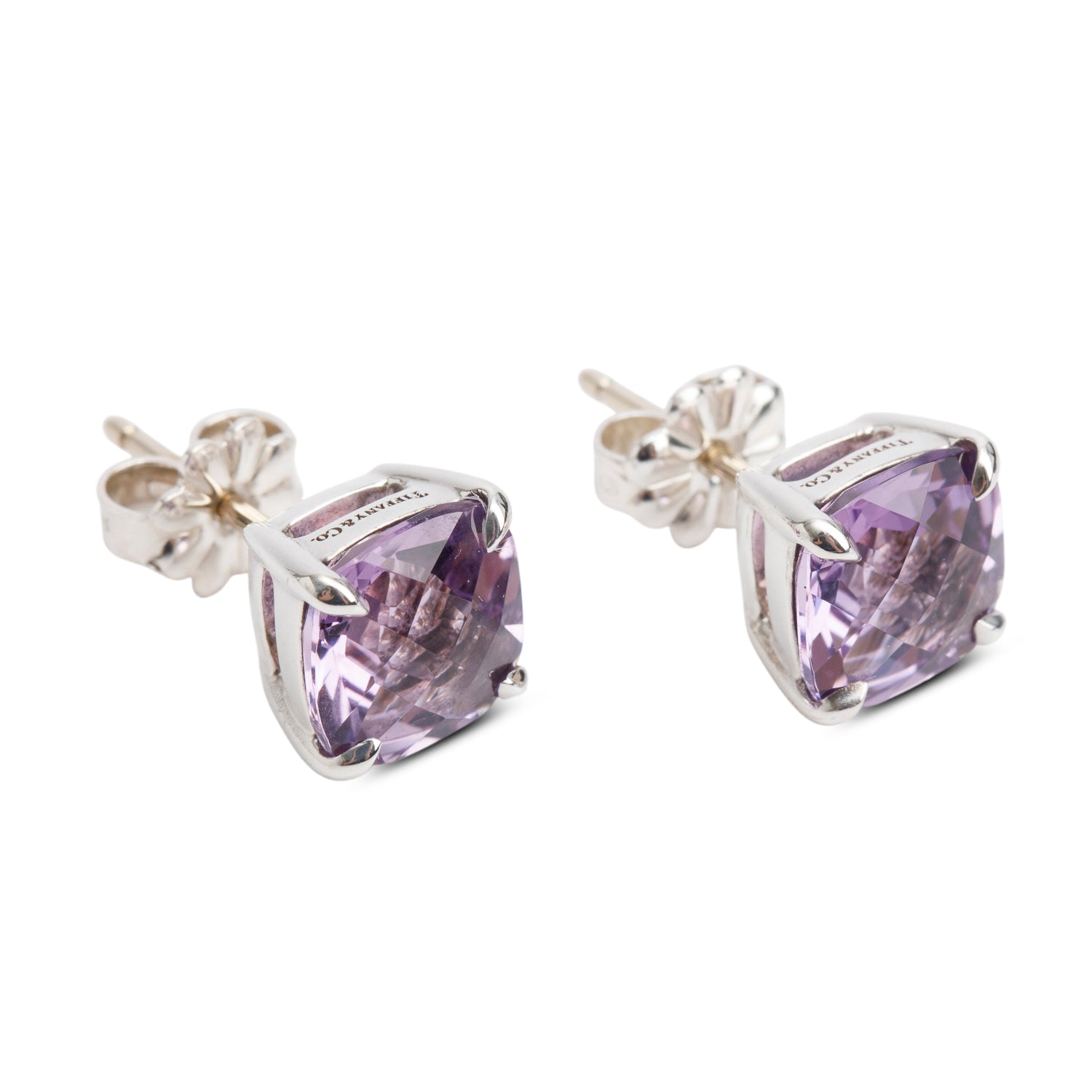 Tiffany & Co. Sterling Silver Amethyst Sparklers Stud Earrings
