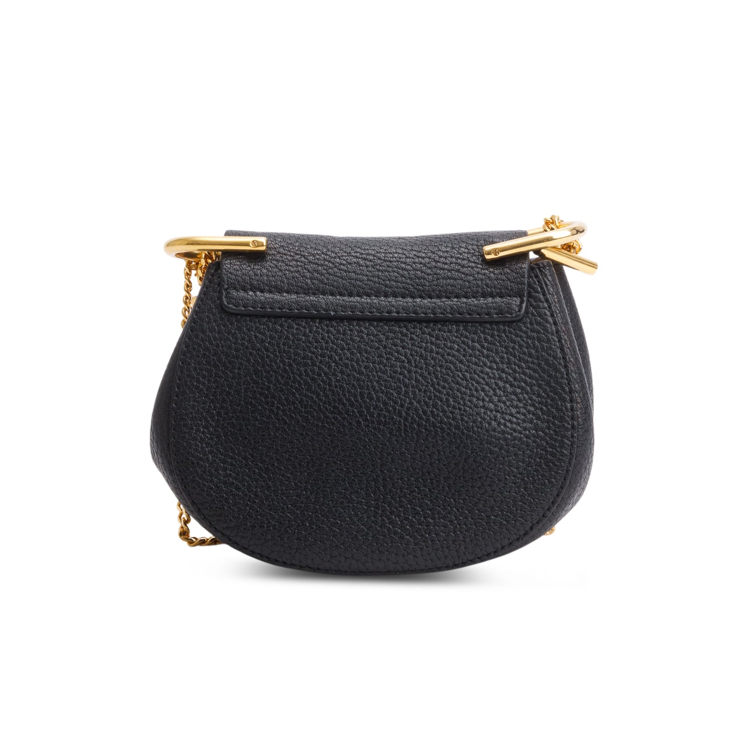 Chloe Black Grained Goatskin Nano Drew Shoulder Bag