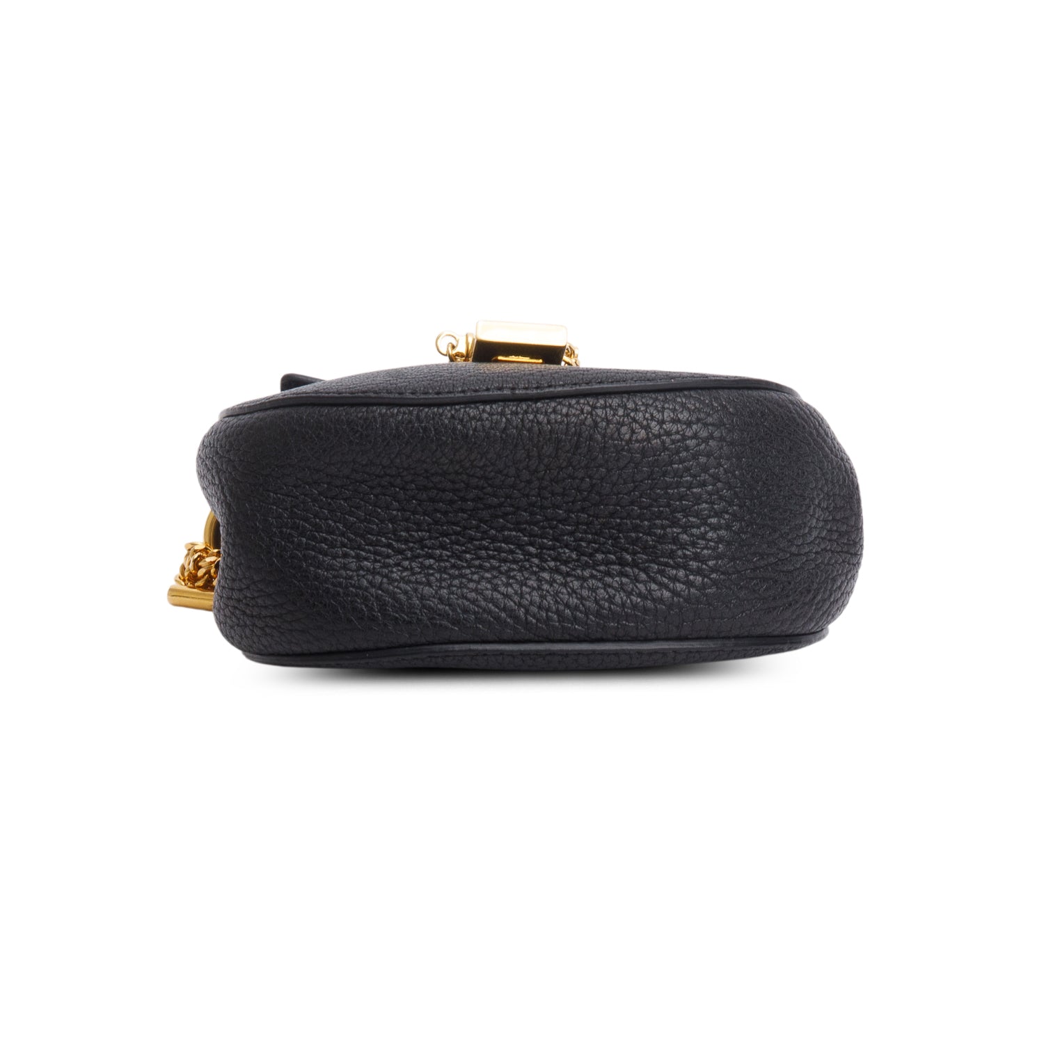 Chloe Black Grained Goatskin Nano Drew Shoulder Bag