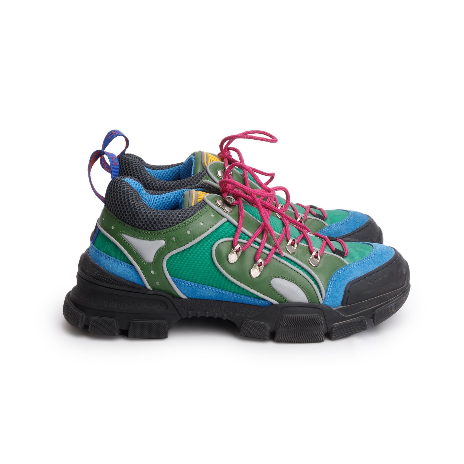 Gucci x Sega Multicolor Nylon Suede Calfskin Flashtrek Sneakers, Men's Size 10 w/ Box