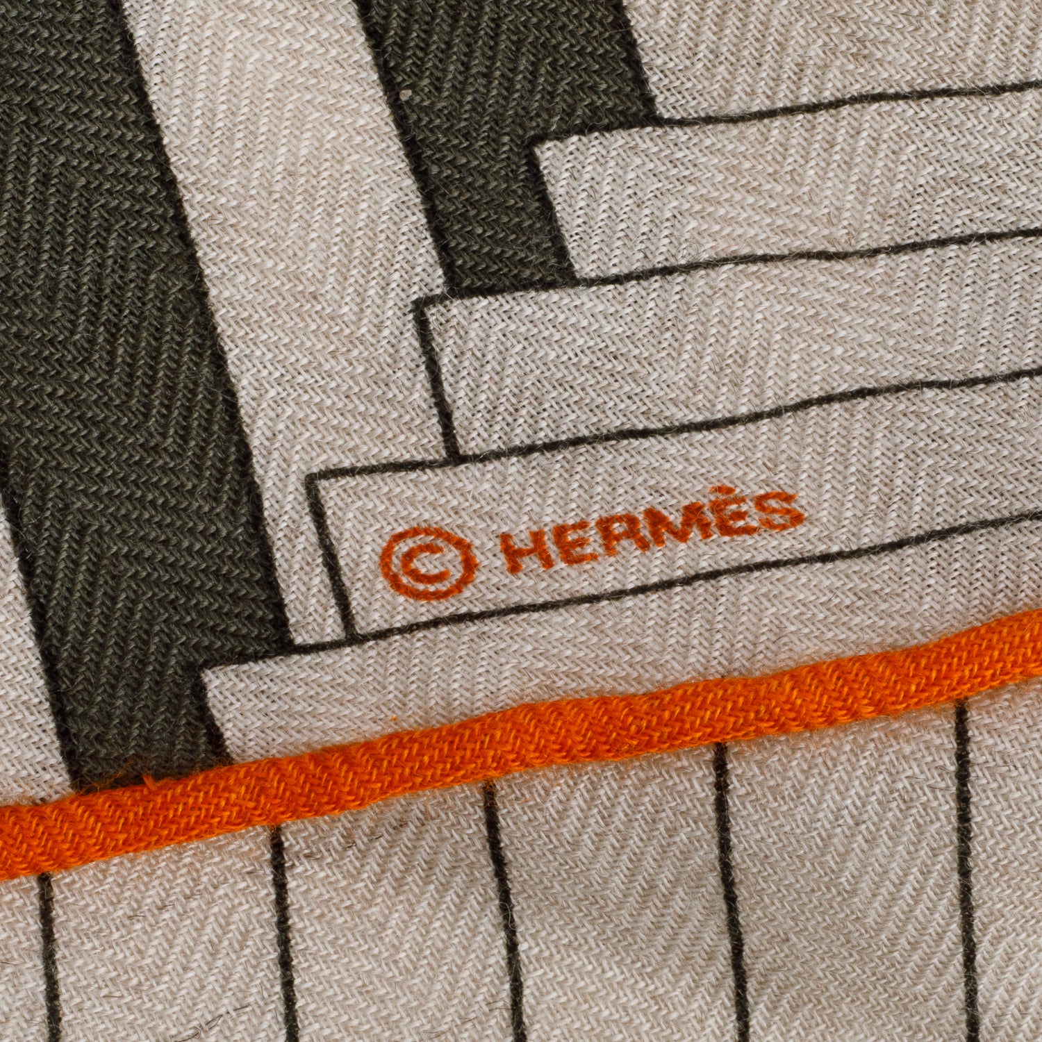 Hermes Multicolor Cashmere Silk 'Promenade Au Faubourg' Losange Scarf