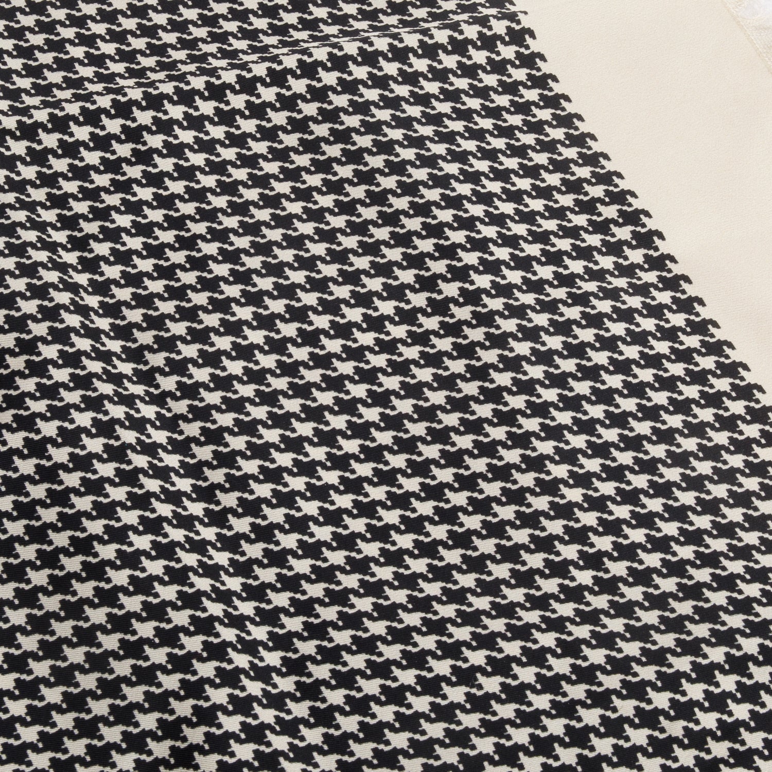Christian Dior Cream Black Silk Houndstooth Scarf 90