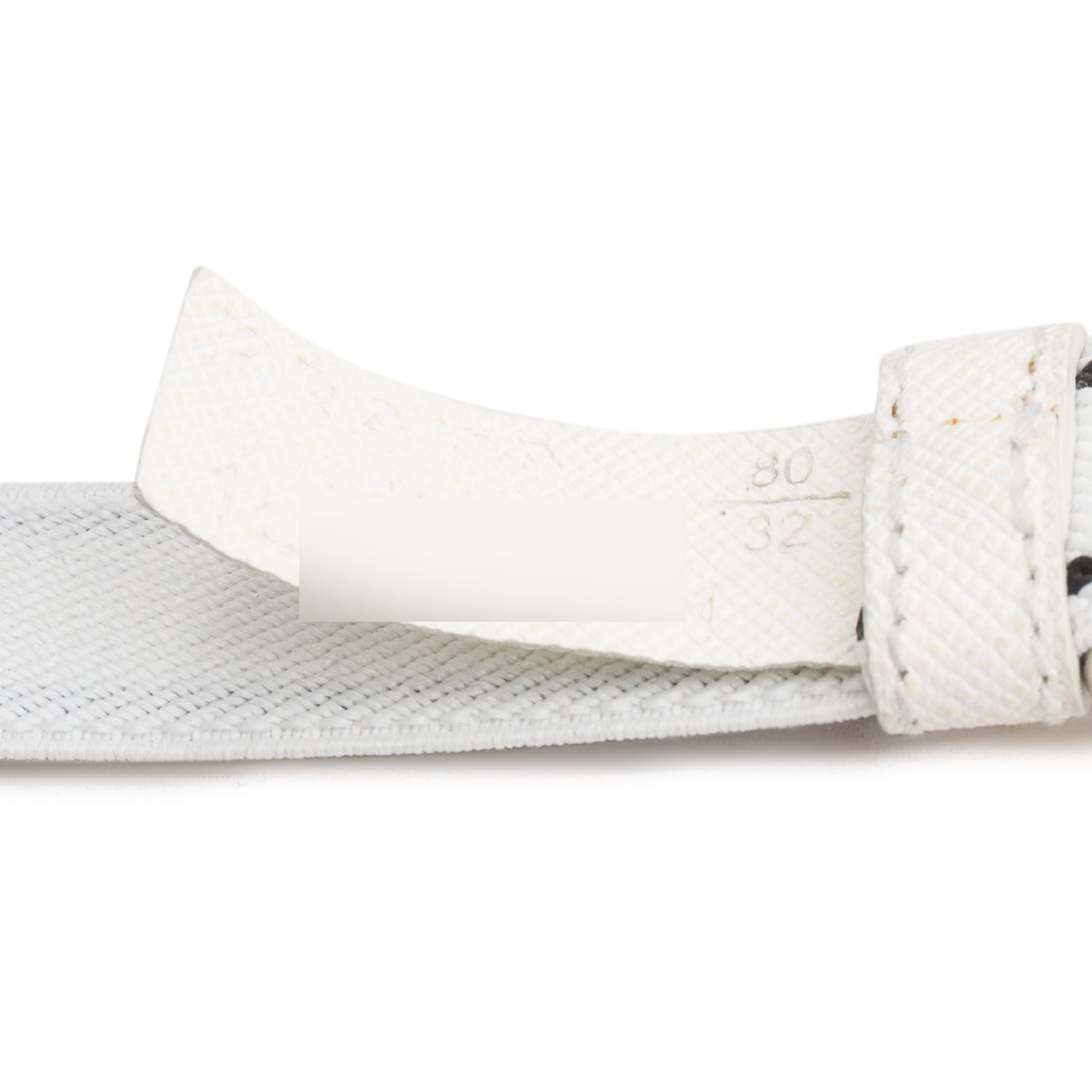 Prada White Stripe Elastic Belt 80 32