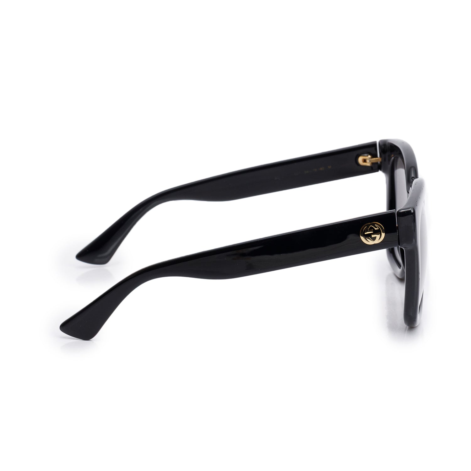 Gucci GG1338S Black Acetate Interlocking G Accent Oversize Square Sunglasses w/ Case