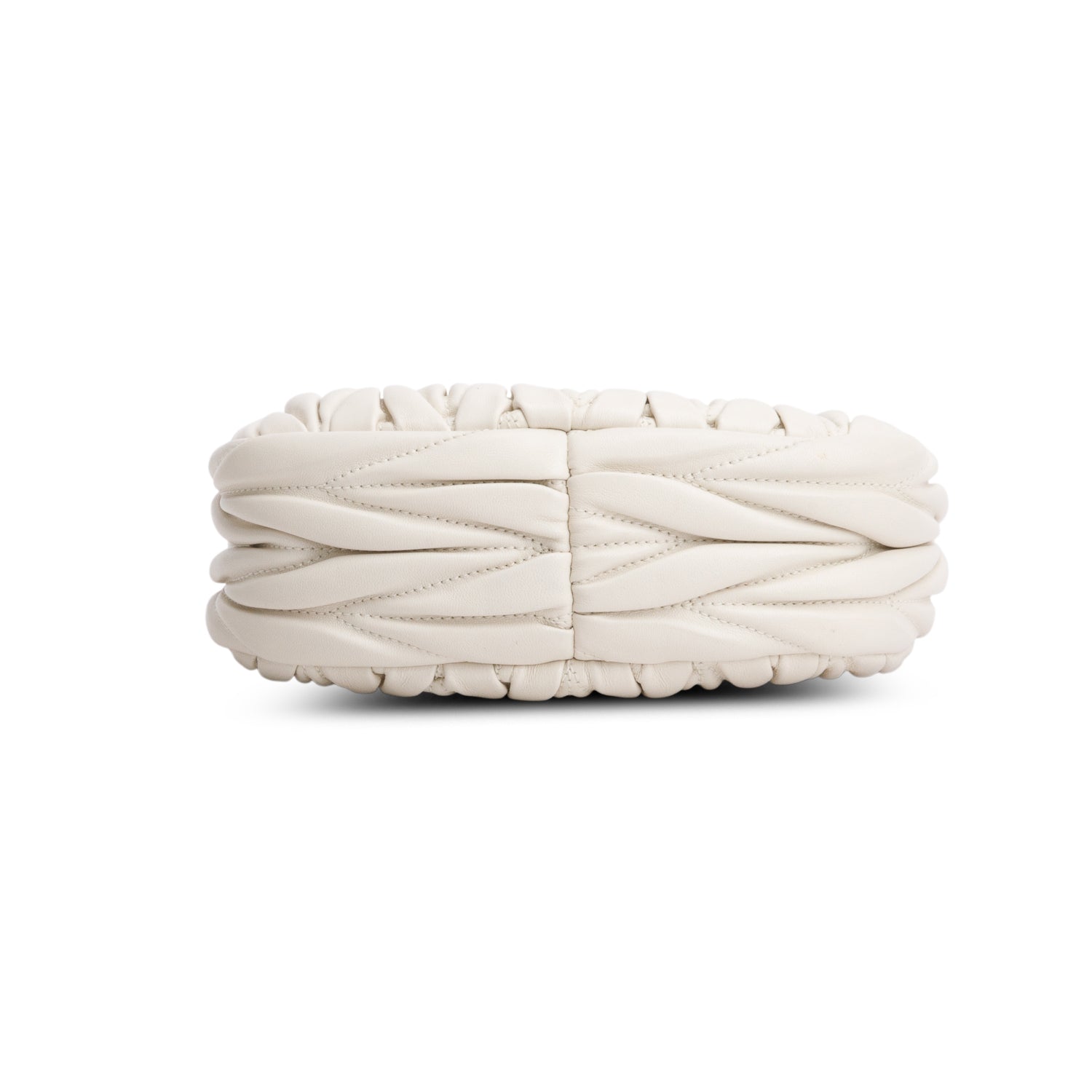 Miu Miu Cream Nappa Matelasse Mini Wander Hobo w/ Strap