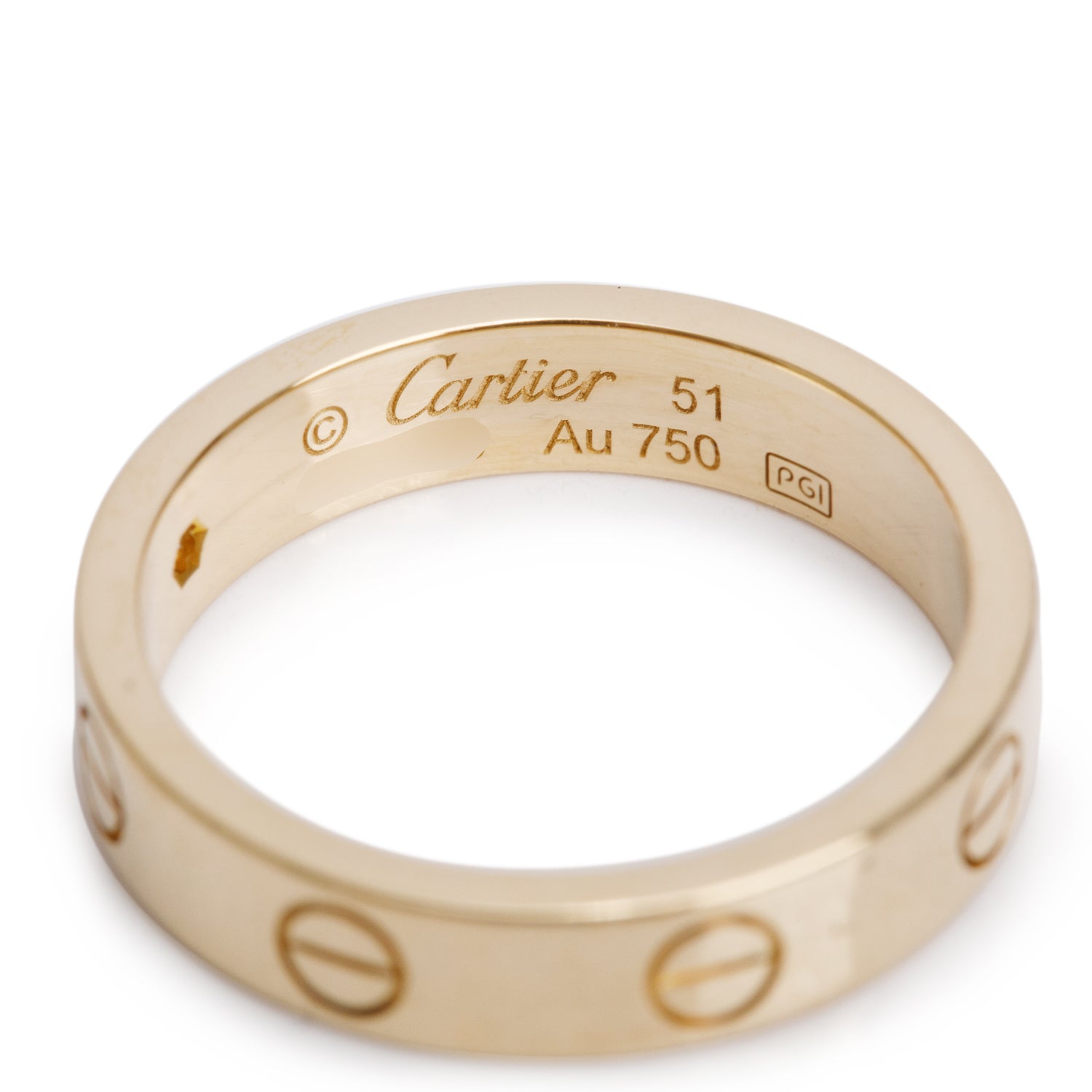Cartier 2020 18k Yellow Gold 1 Diamond 4 MM Love Wedding Band Ring, Size 51 5.75 w/ Certificate