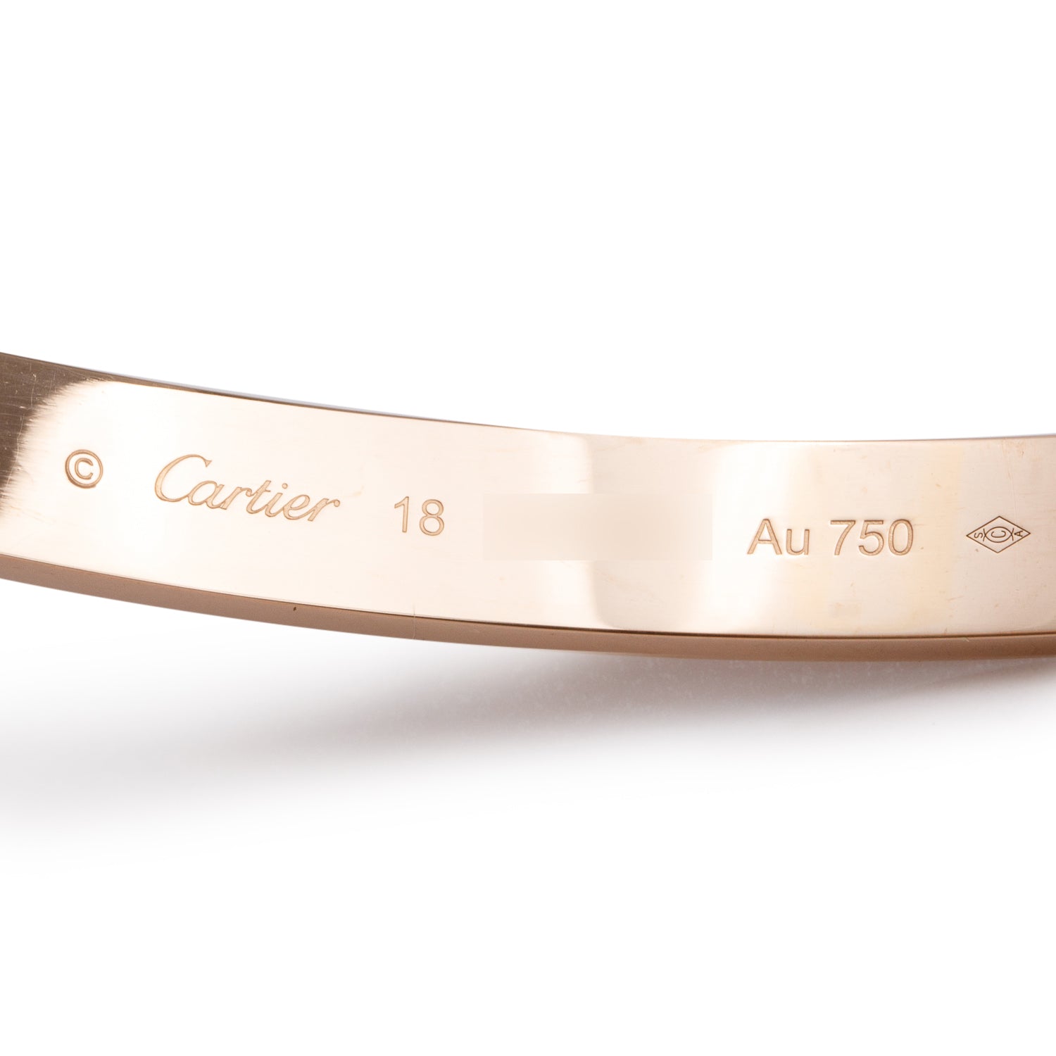 Cartier 2022 18k Rose Gold Love Bracelet, Classic Model, Size 18 w/ Box & Certificate