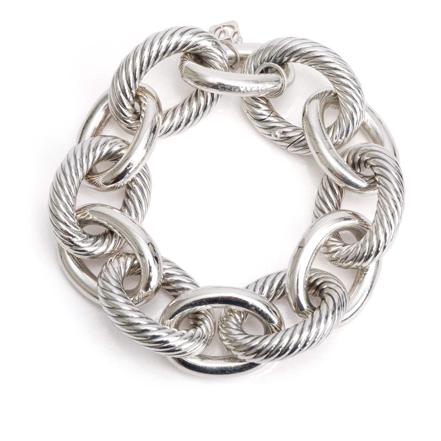 David Yurman Sterling Silver Extra Large Oval Link Chain Bracelet