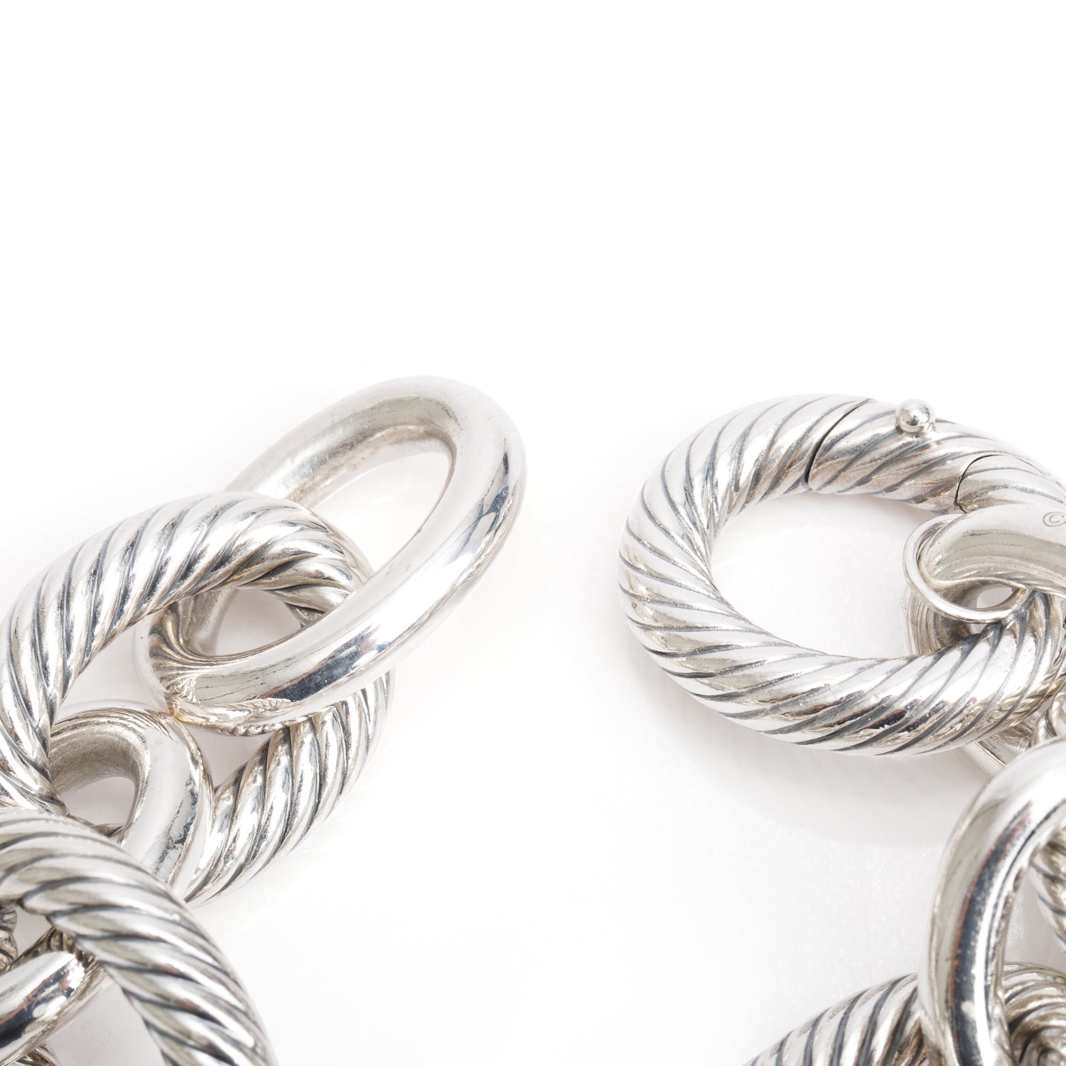 David Yurman Sterling Silver Extra Large Oval Link Chain Bracelet