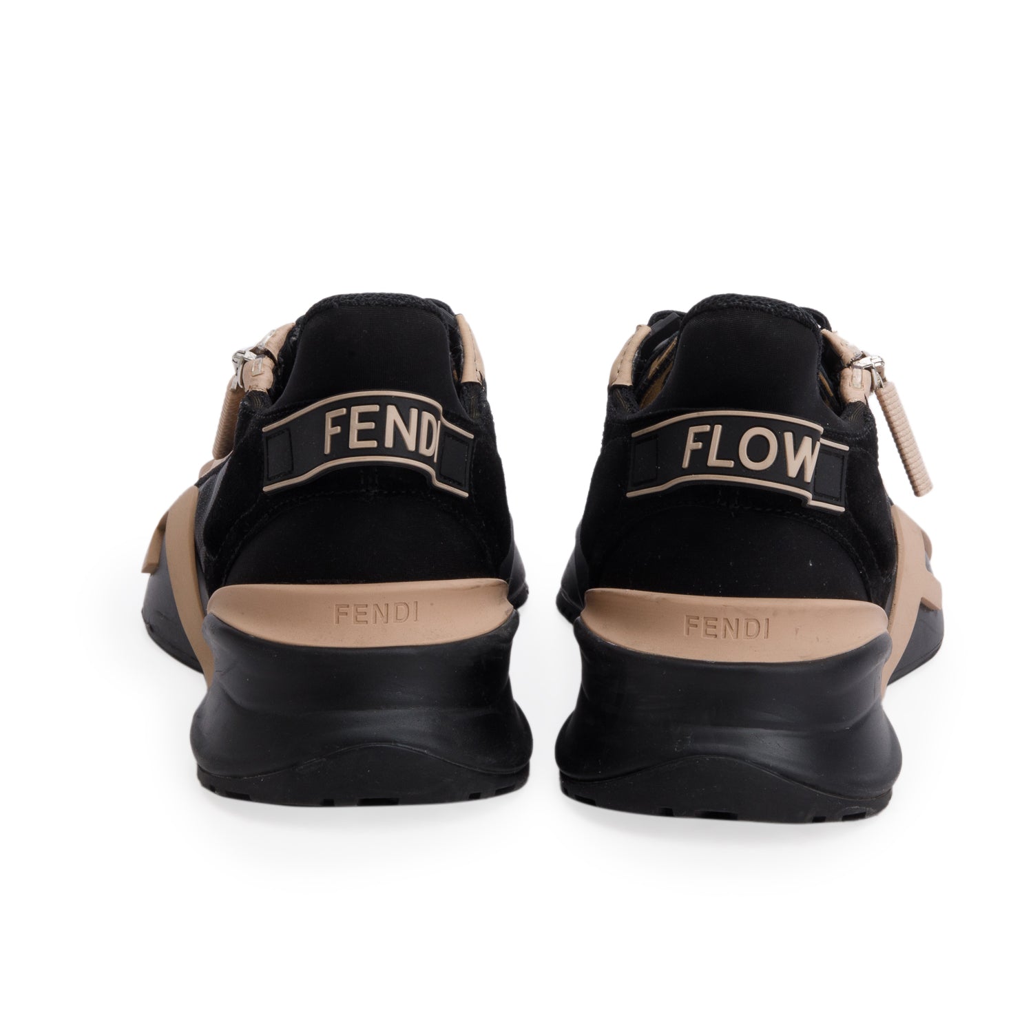 Fendi Black Vitello Fendi Flow Low Top Sneakers, Women's Size 37