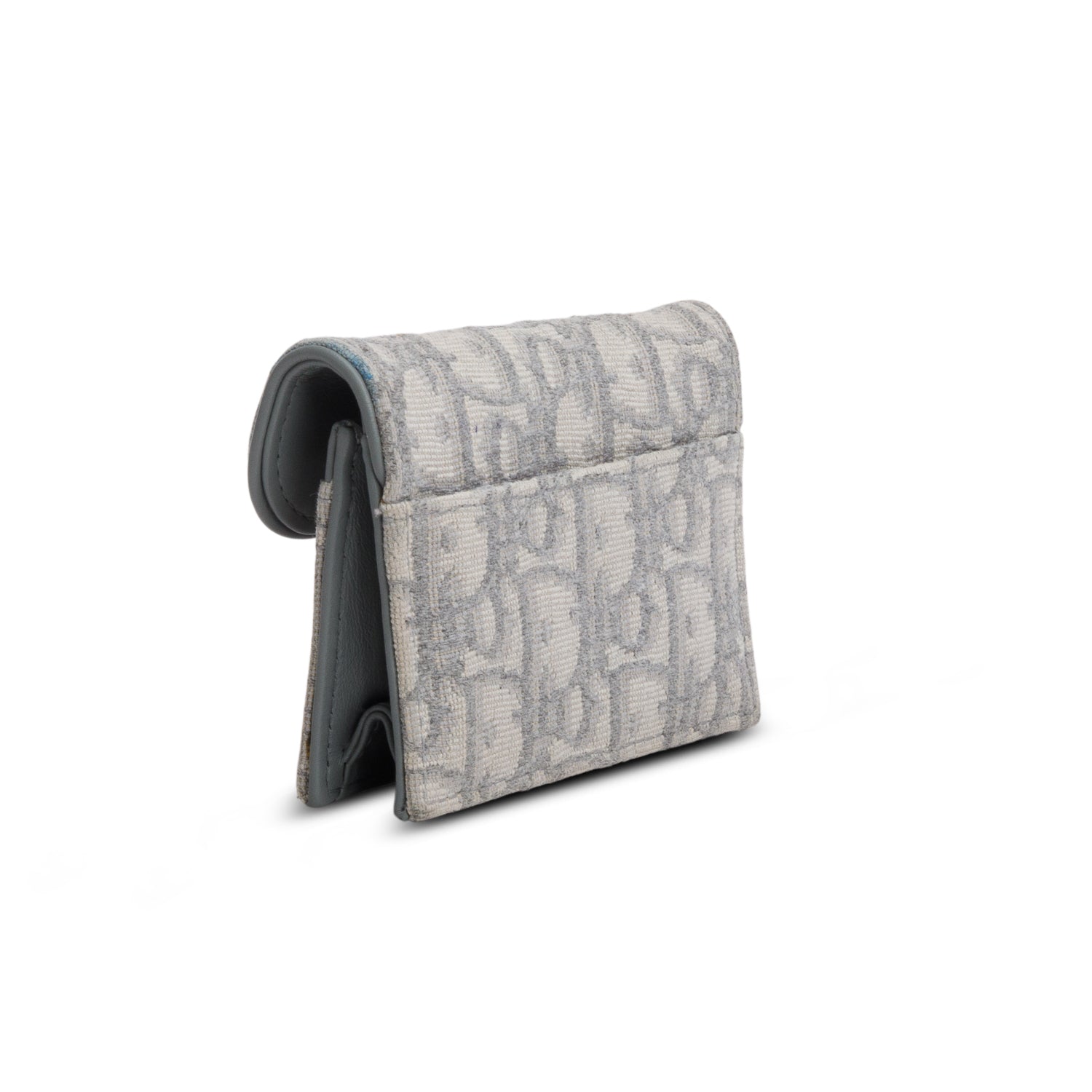 Christian Dior 2024 Grey Oblique Saddle Bloom Card Holder w/ Box