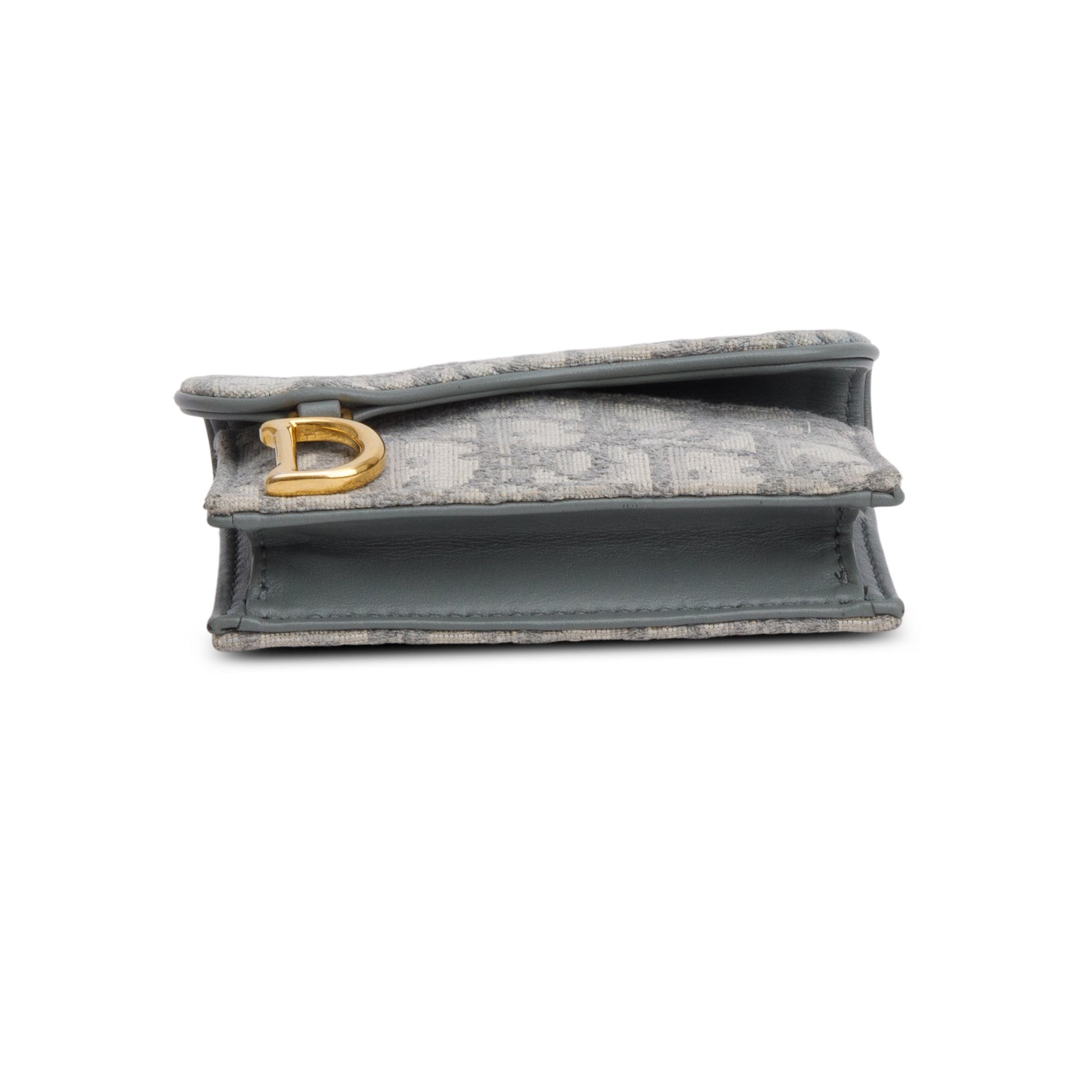 Christian Dior 2024 Grey Oblique Saddle Bloom Card Holder w/ Box