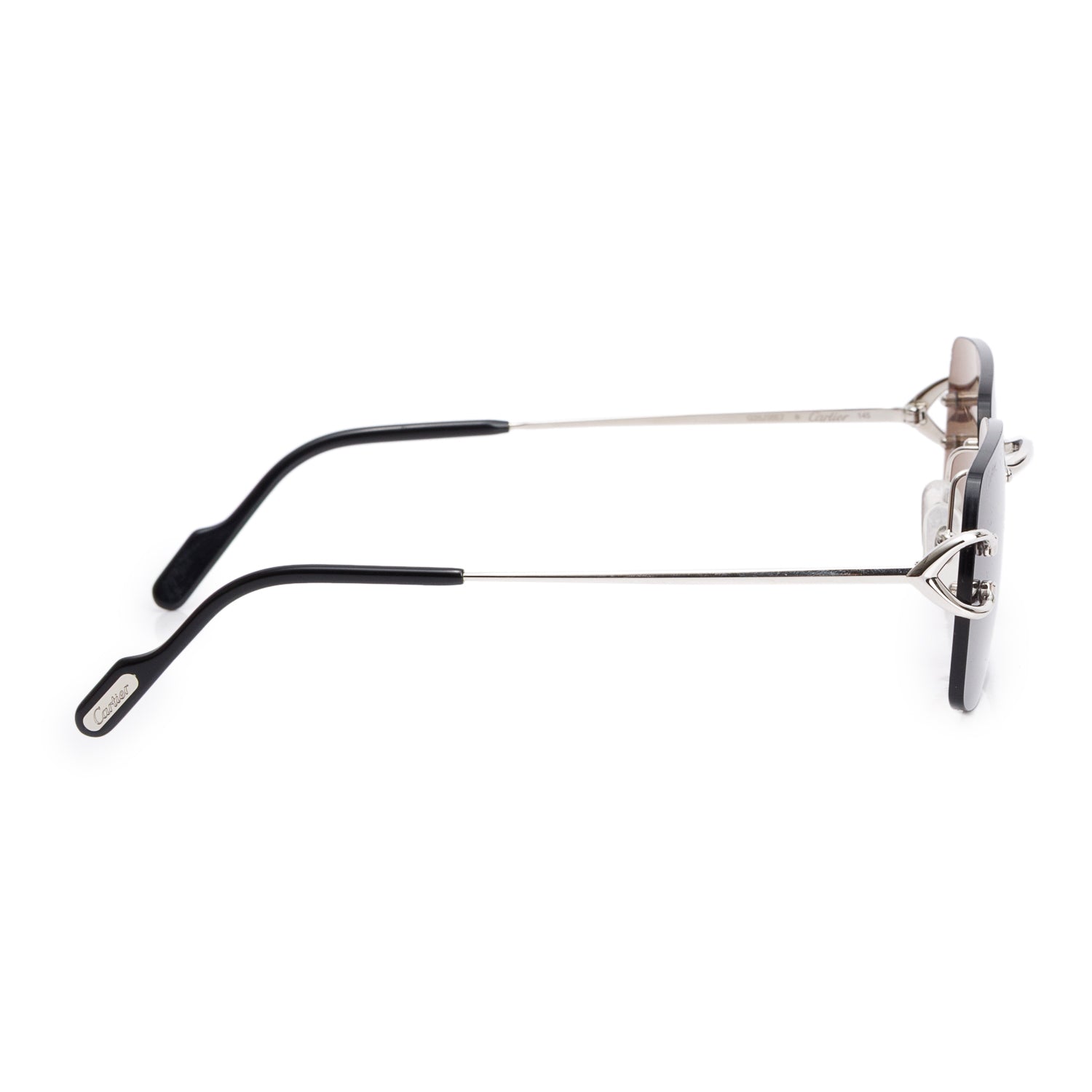 Cartier CT0330S Black Rimless C de Cartier Sunglasses w/ Case