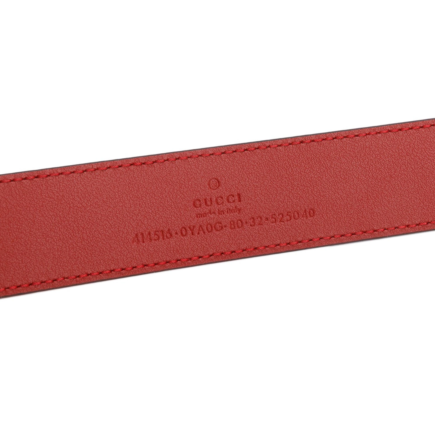 Gucci Red Leather GG Marmont Belt, 80 32