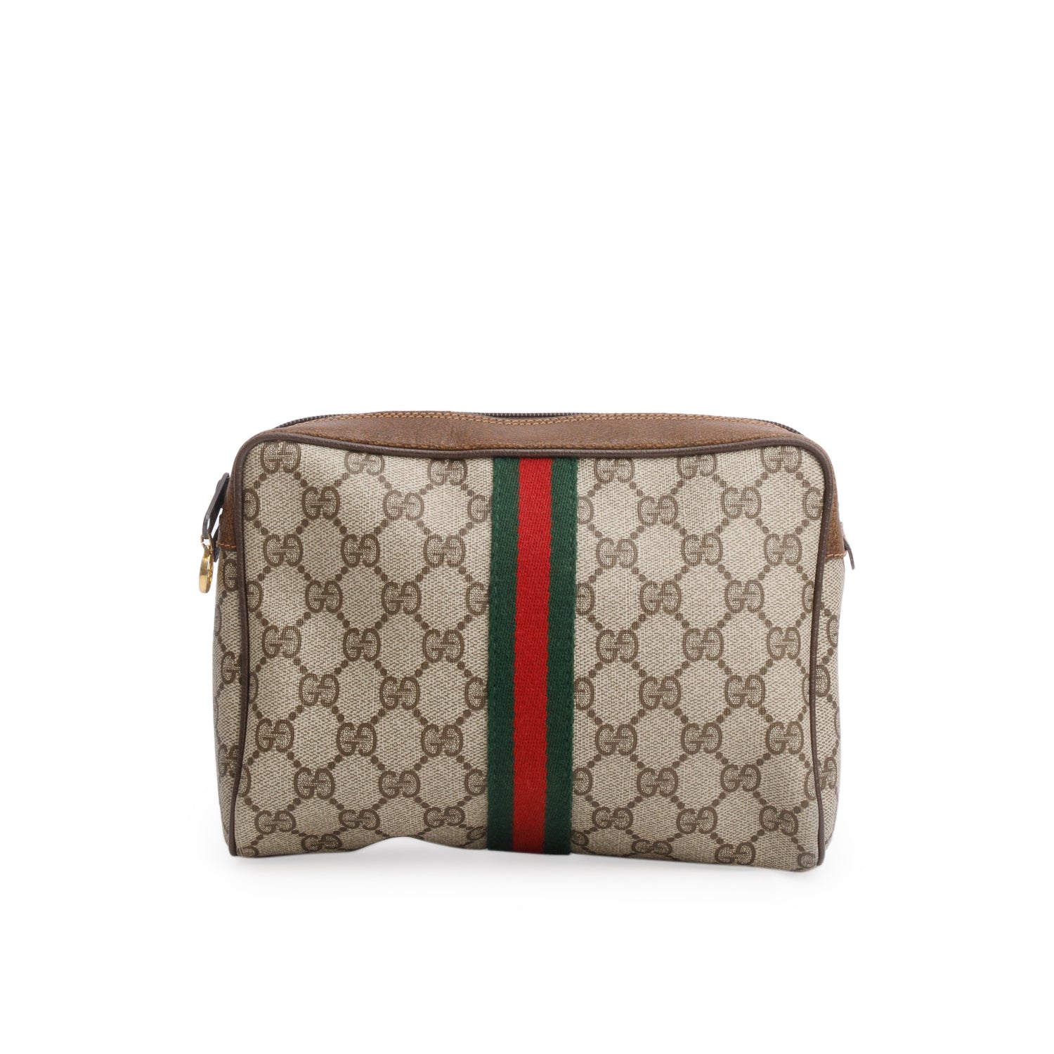 Gucci Vintage GG Supreme Monogram Sherry Line Web Pouch
