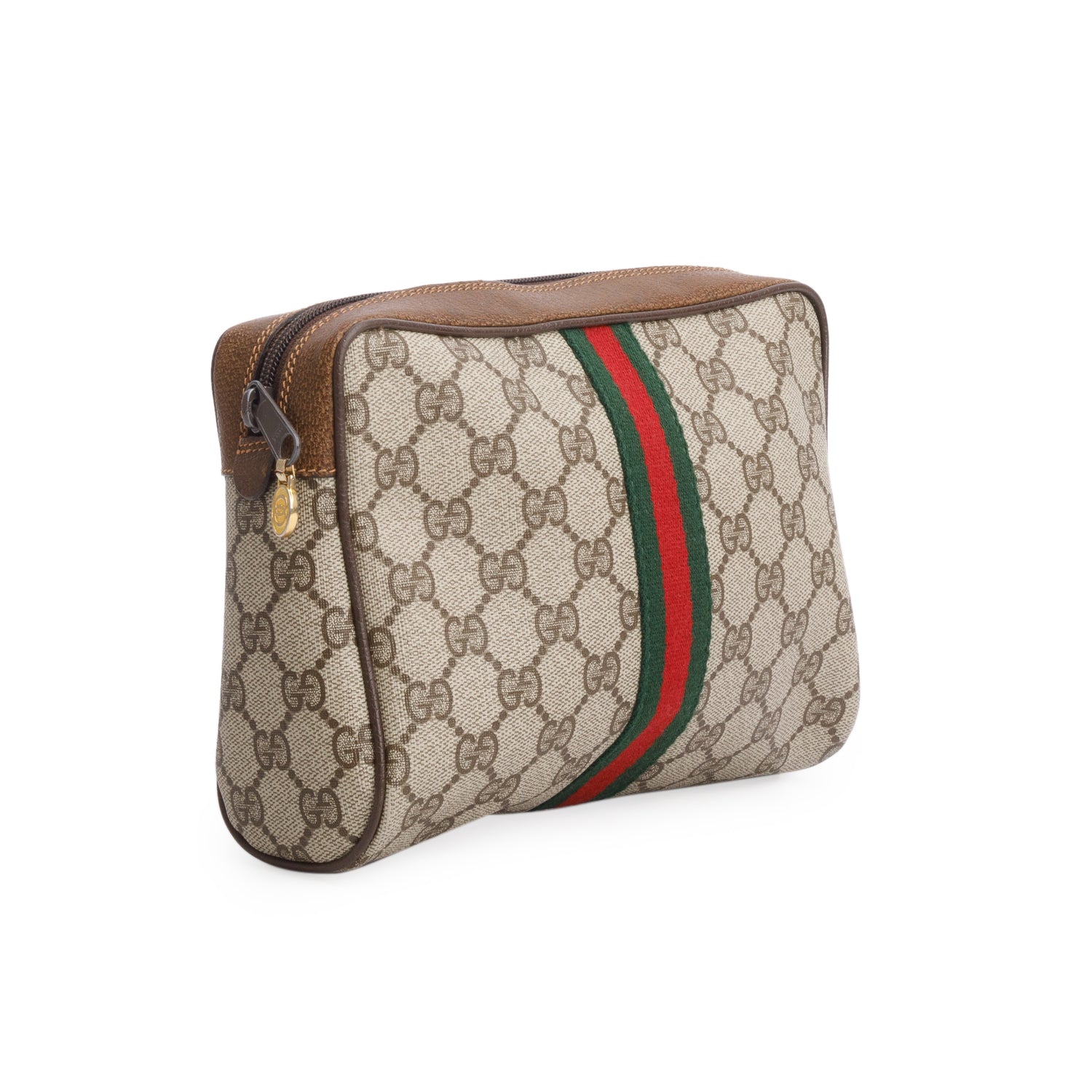Gucci Vintage GG Supreme Monogram Sherry Line Web Pouch