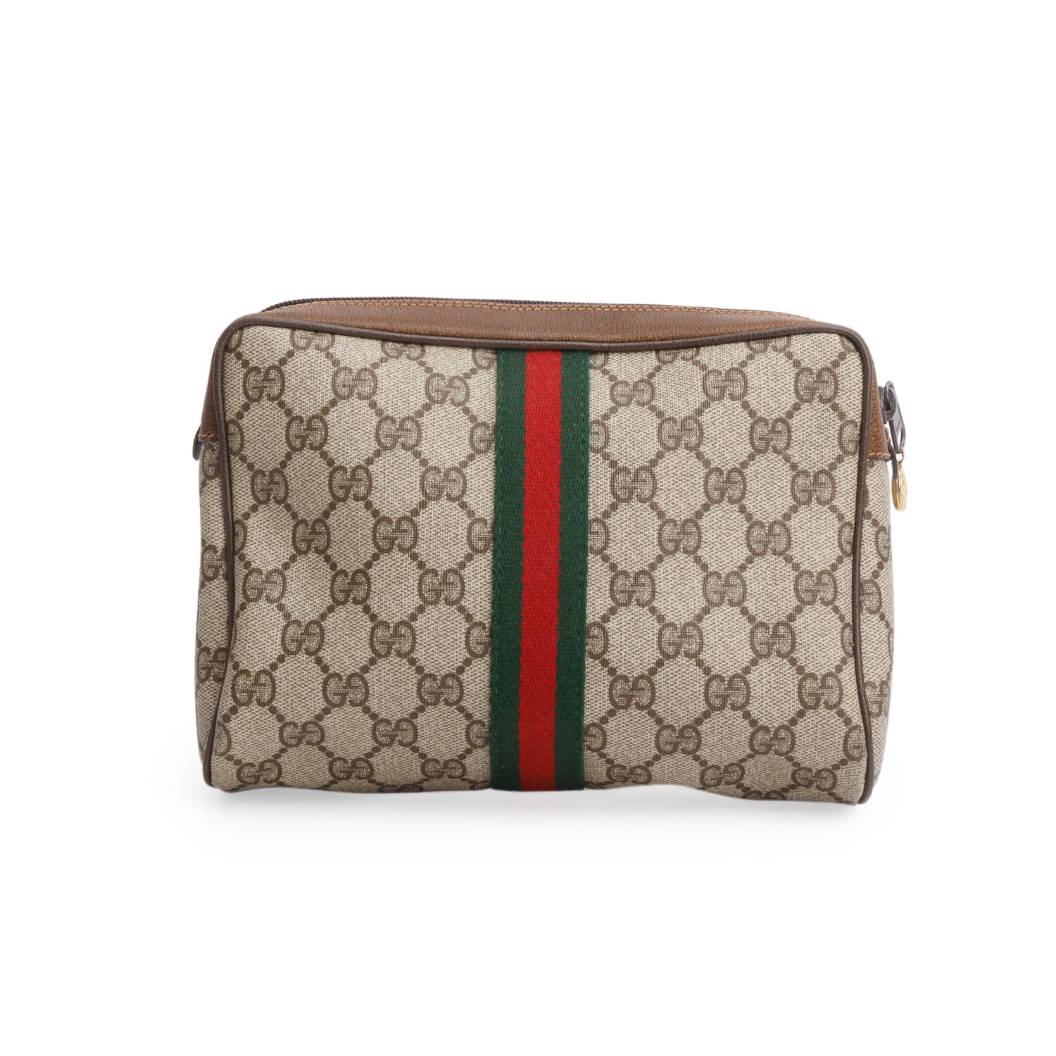 Gucci Vintage GG Supreme Monogram Sherry Line Web Pouch