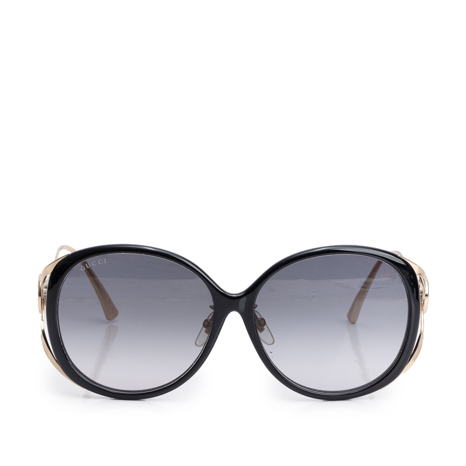 Gucci GG0226SK Black Interlocking GG Web Oversized Oval Sunglasses w/ Case